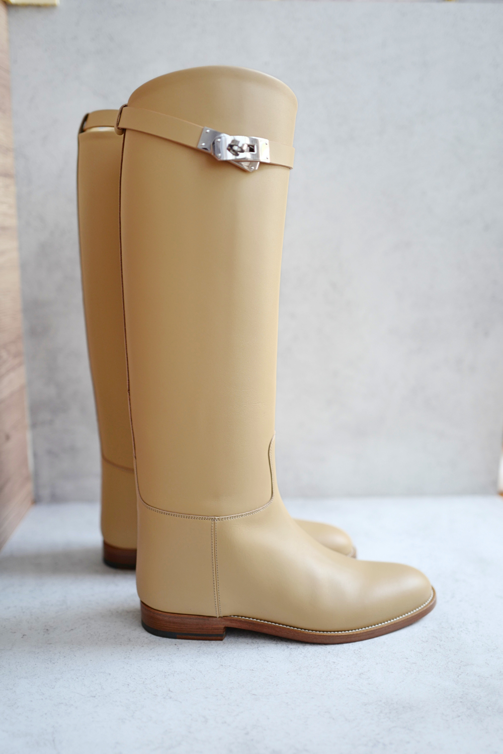 BNIB Hermes Jumping Boot Beige Natura  Size 38