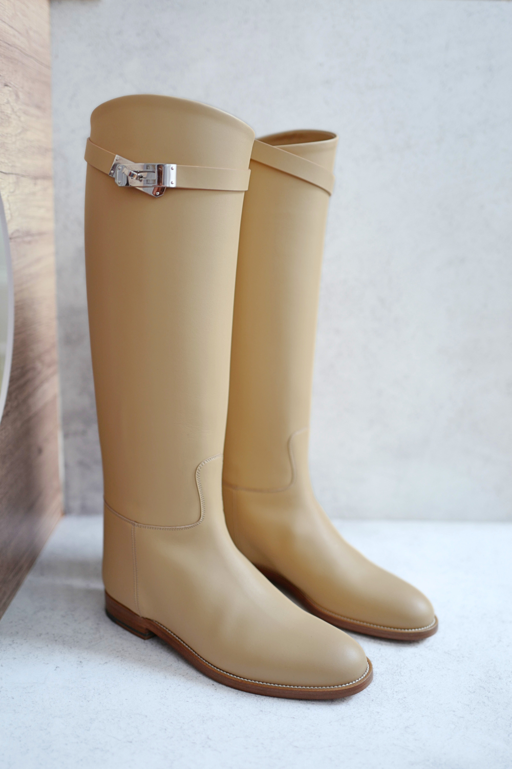 BNIB Hermes Jumping Boot Beige Natura  Size 38