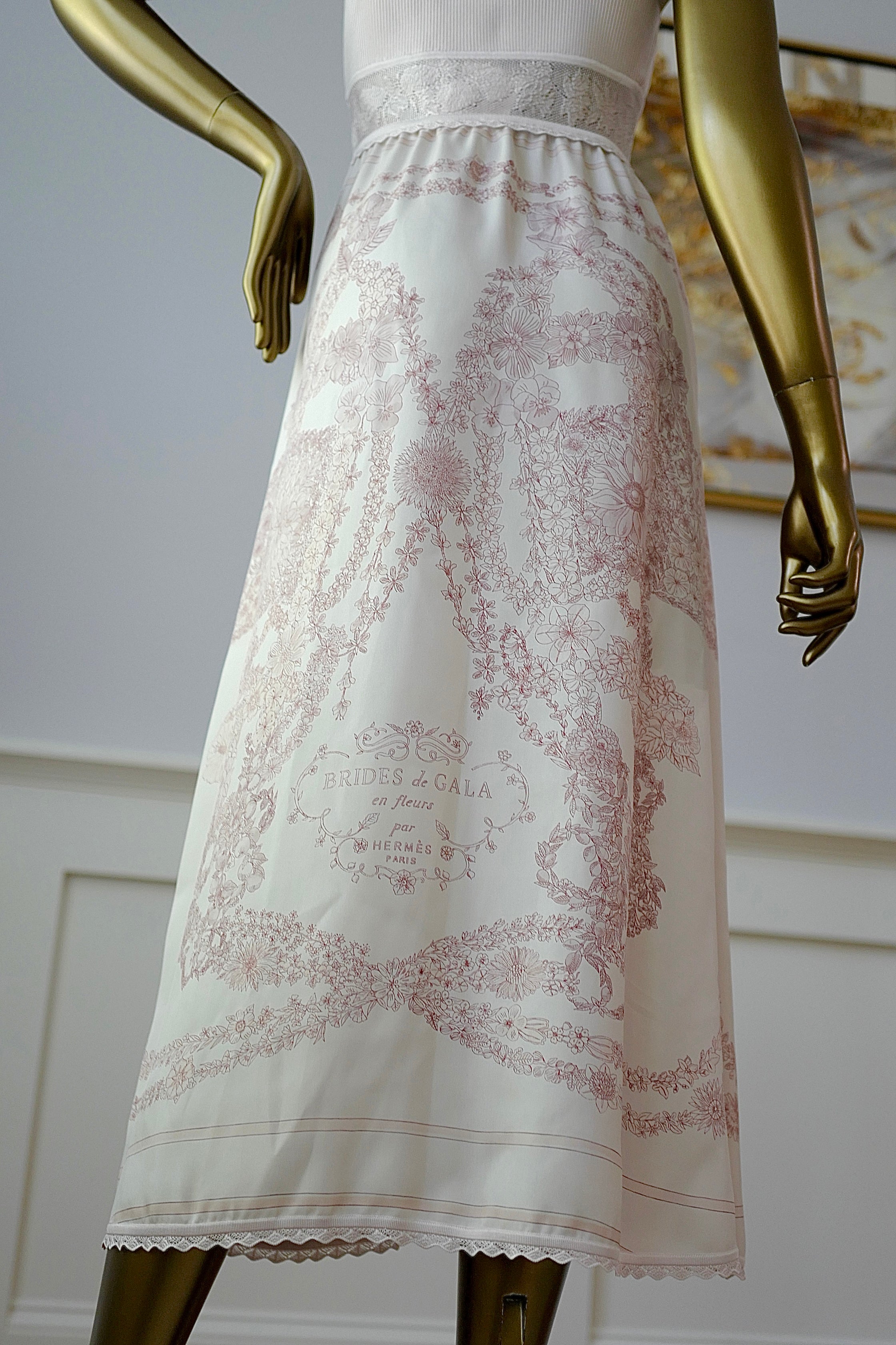 NEW Hermes “Brides de Gala en Fleurs” inspi Twillaine Silk Dress size 36