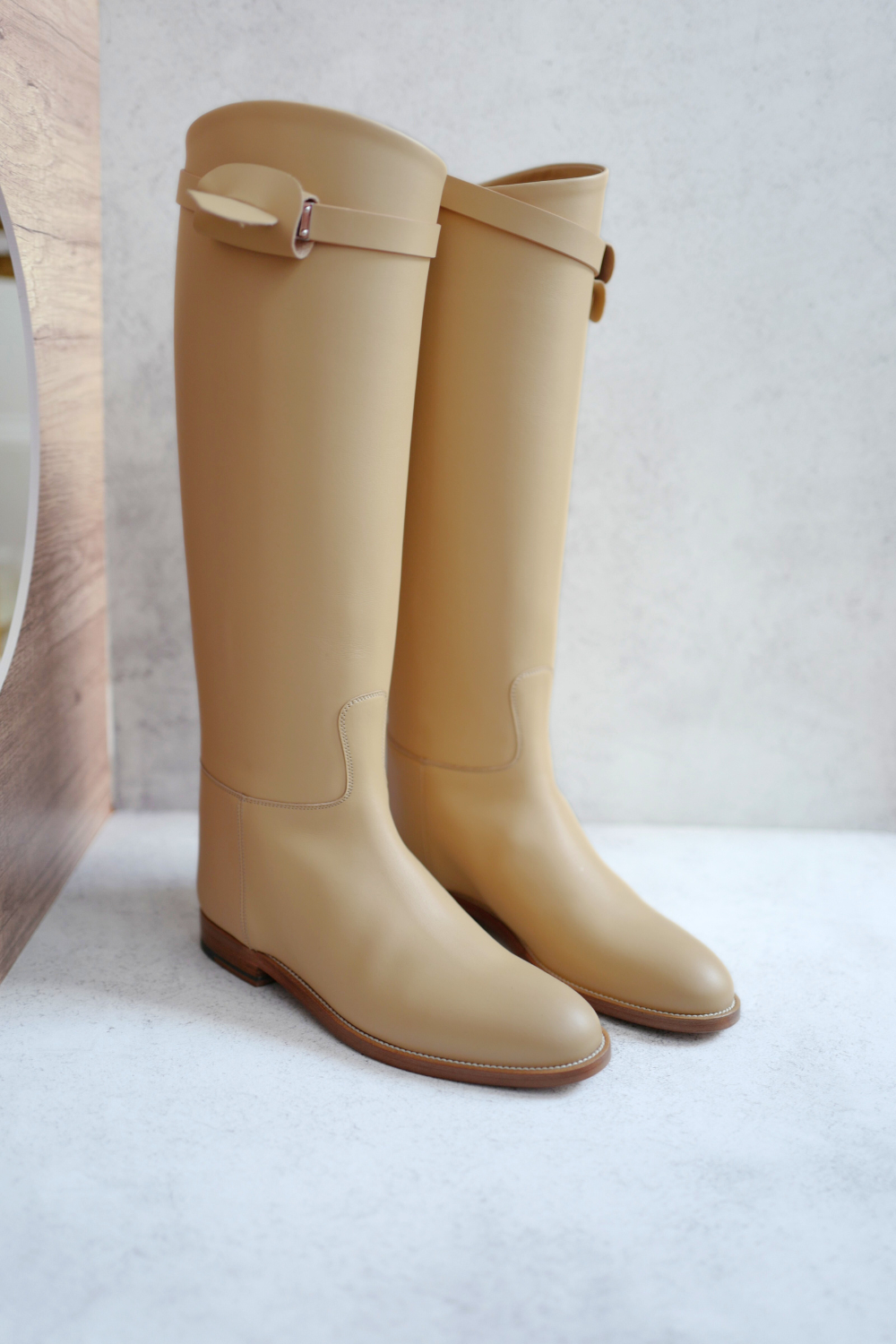BNIB Hermes Jumping Boot Beige Natura  Size 38