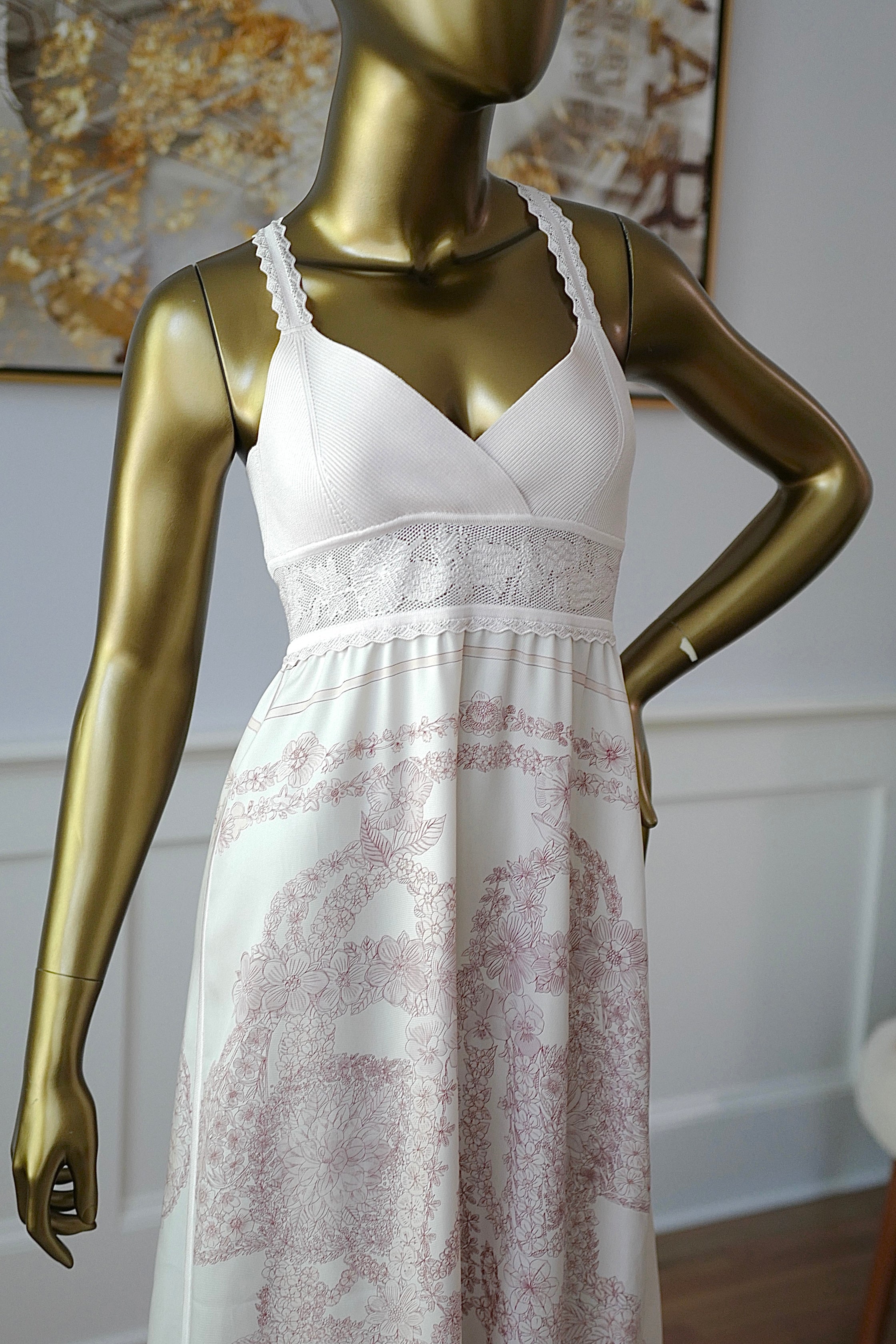 NEW Hermes “Brides de Gala en Fleurs” inspi Twillaine Silk Dress size 36