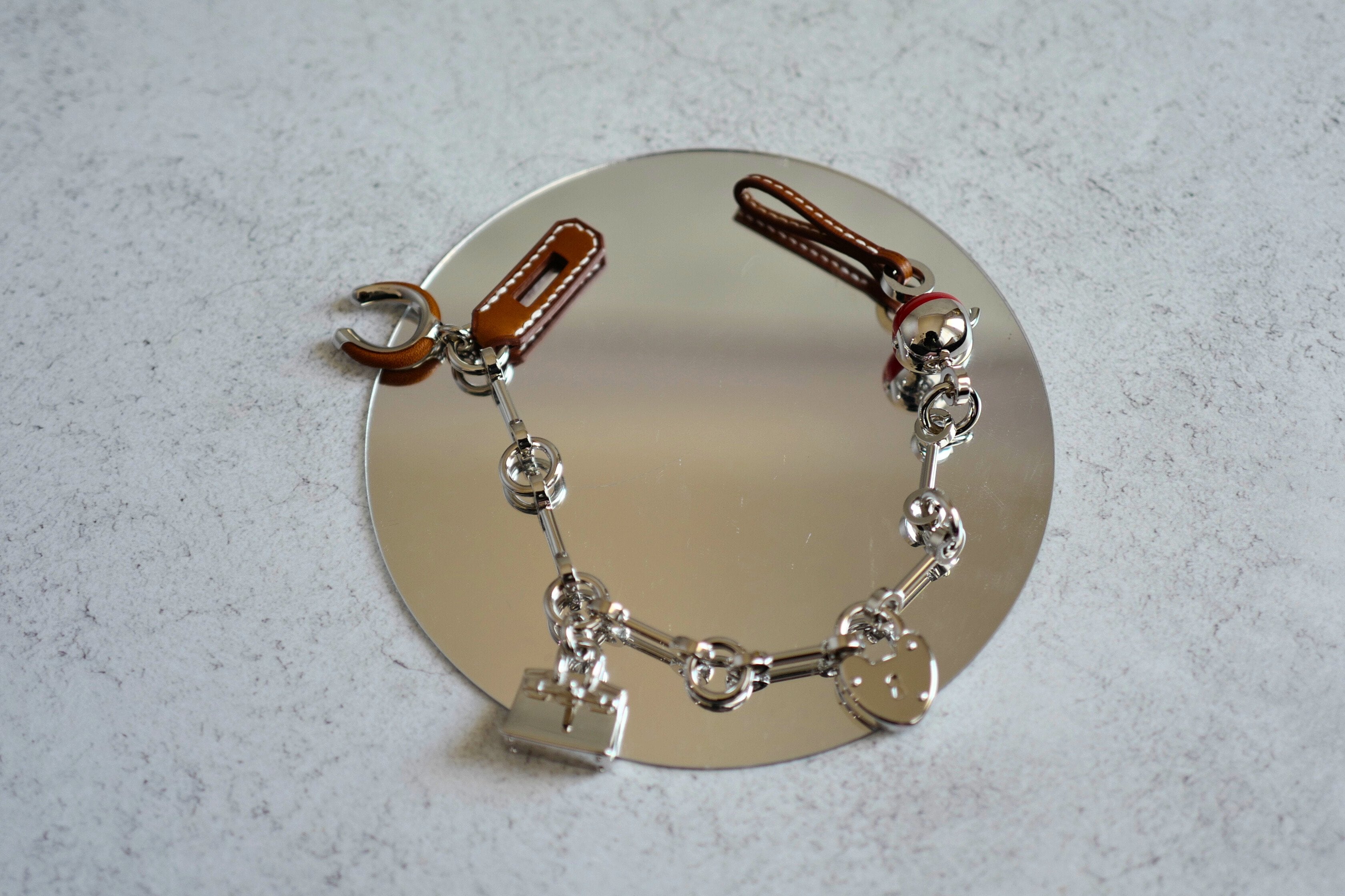 Hermès Bijou Birkin N°1 Charm Fauve/Rouge Metal and Barenia Calfskin