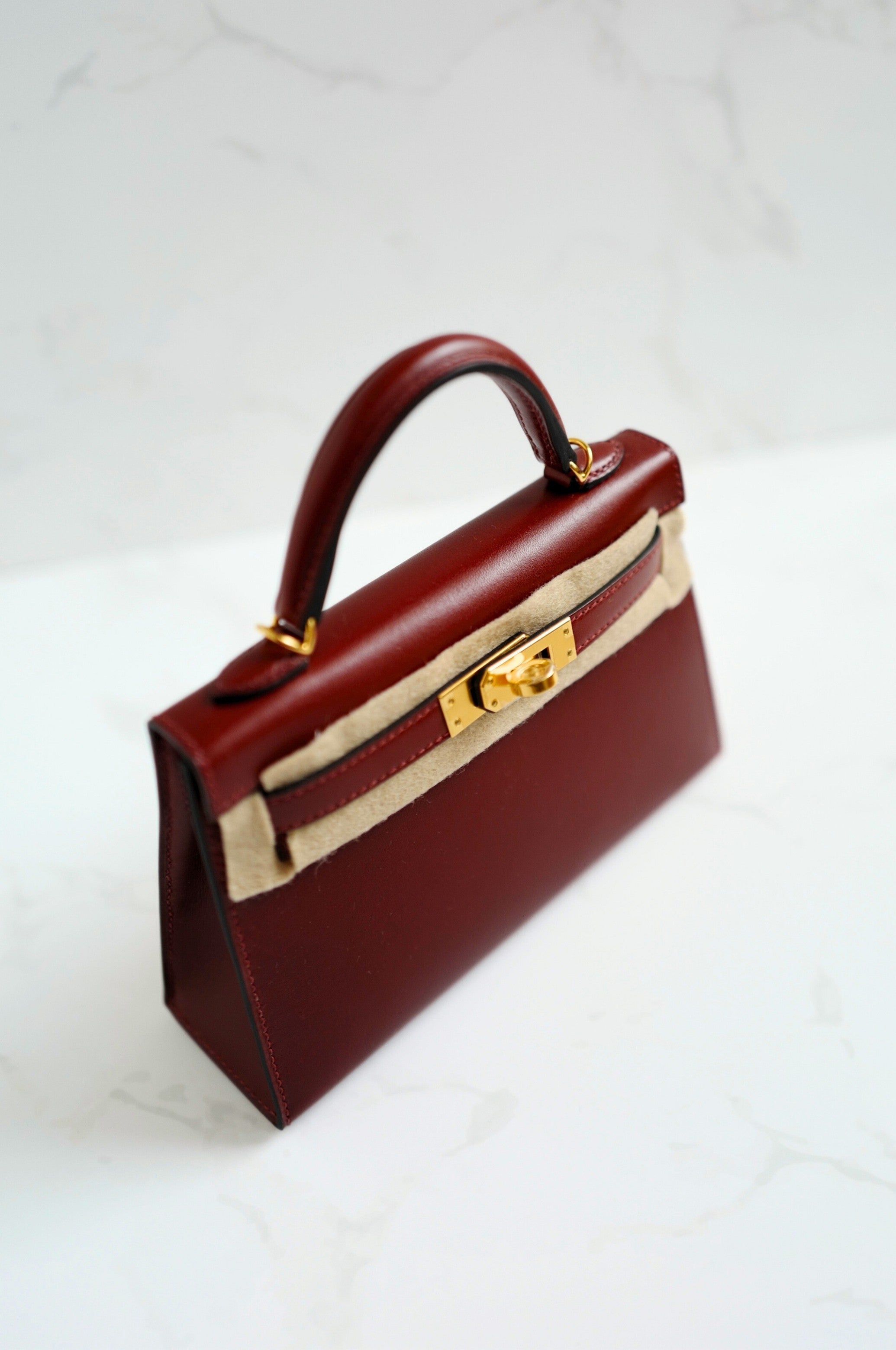 BNIB Hermès Mini Kelly 20 Rouge H Box Calf Leather Gold Hardware K Stamp 2025
