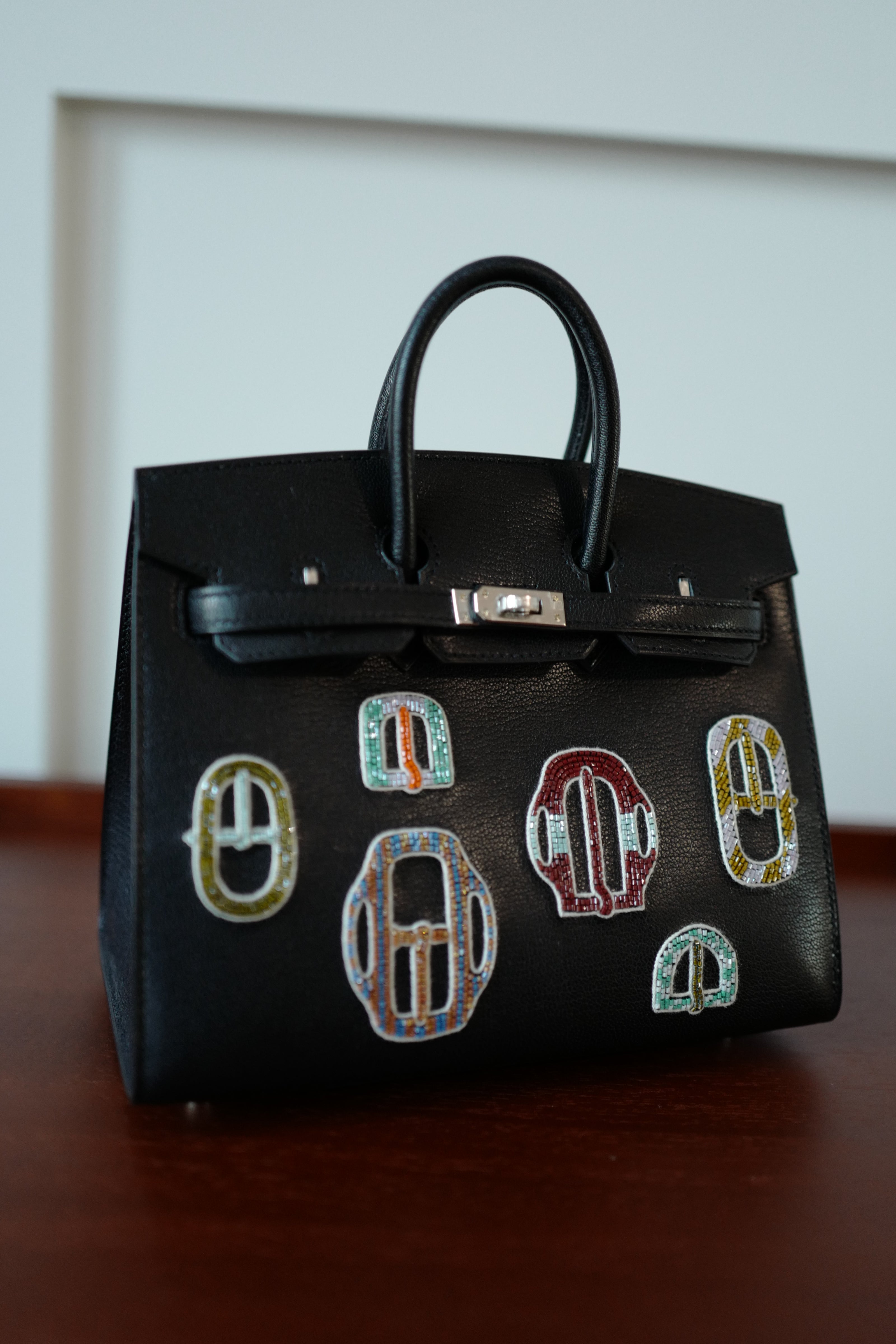 NEW Hermes Birkin 20 Sellier Bouclerie Moderne Black Chèvre Palladium HW