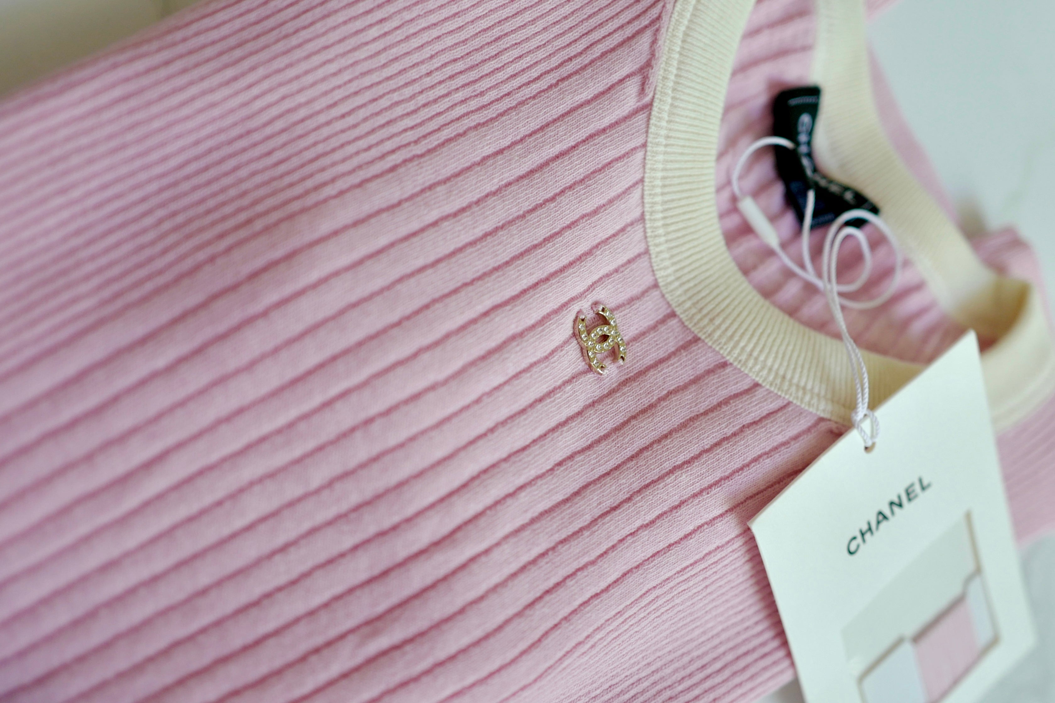 2025S ココビーチ♪【CHANEL】水着 Printed Stretch Jersey Pink Swimsuit - Printed stretch jersey & silk , ecru & multicolor