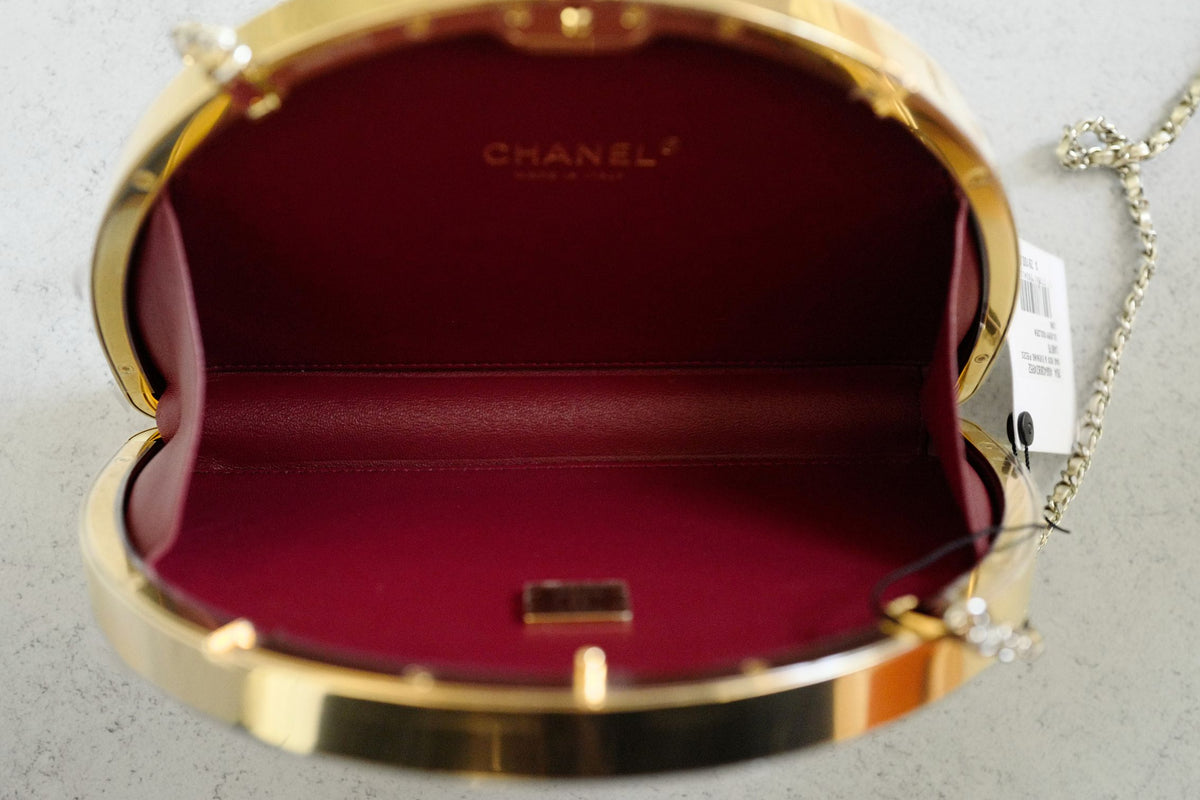 NEW Chanel 26A Metiers d’art Elevator Minaudiere Clutch Golden Silver Gold Hardware