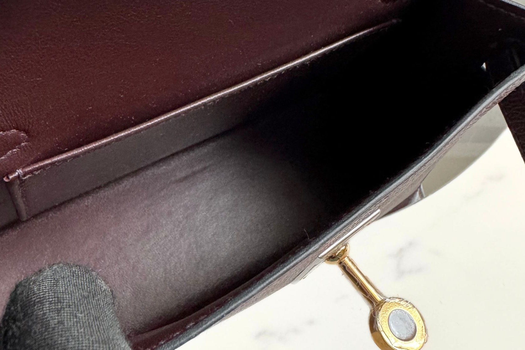 NEW Hermès Kelly 20 Rouge Sellier Epsom Leather Electrum Hardware K Stamp