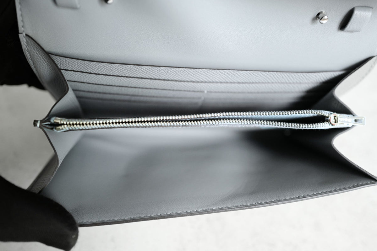 BNIB Hermes Constance To Go Wallet Gris Pantin Epsom Calfskin Palladium Hardware