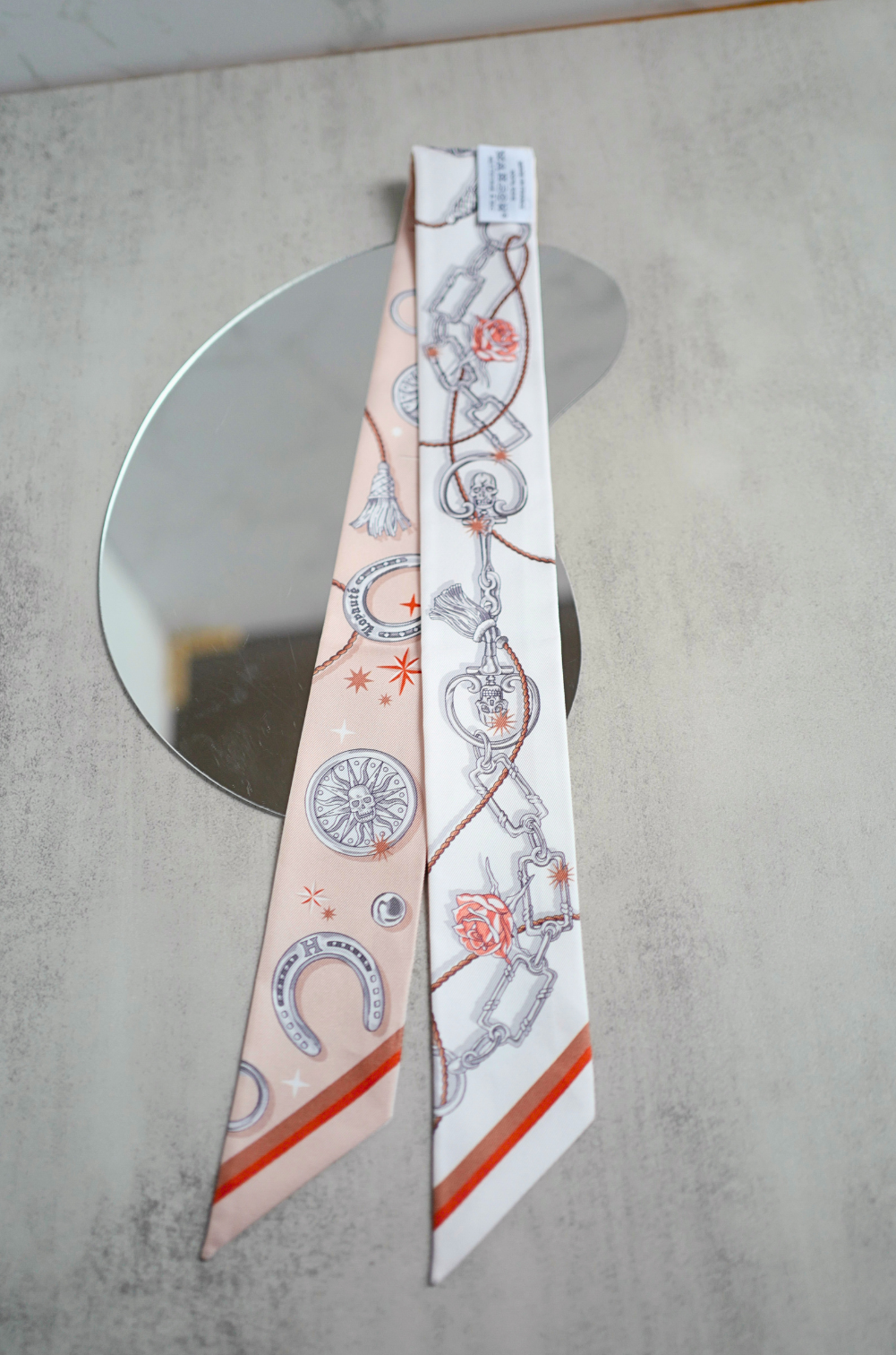 Hermès C’est La Fête Twilly Beige Rose / Caramel / Blanc