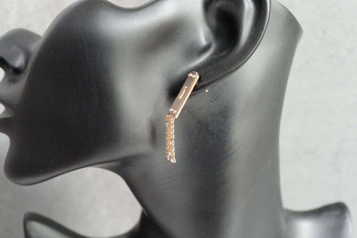 Hermès Kelly Gavroche Earrings Small Model 18K Rose Gold 18 Diamonds