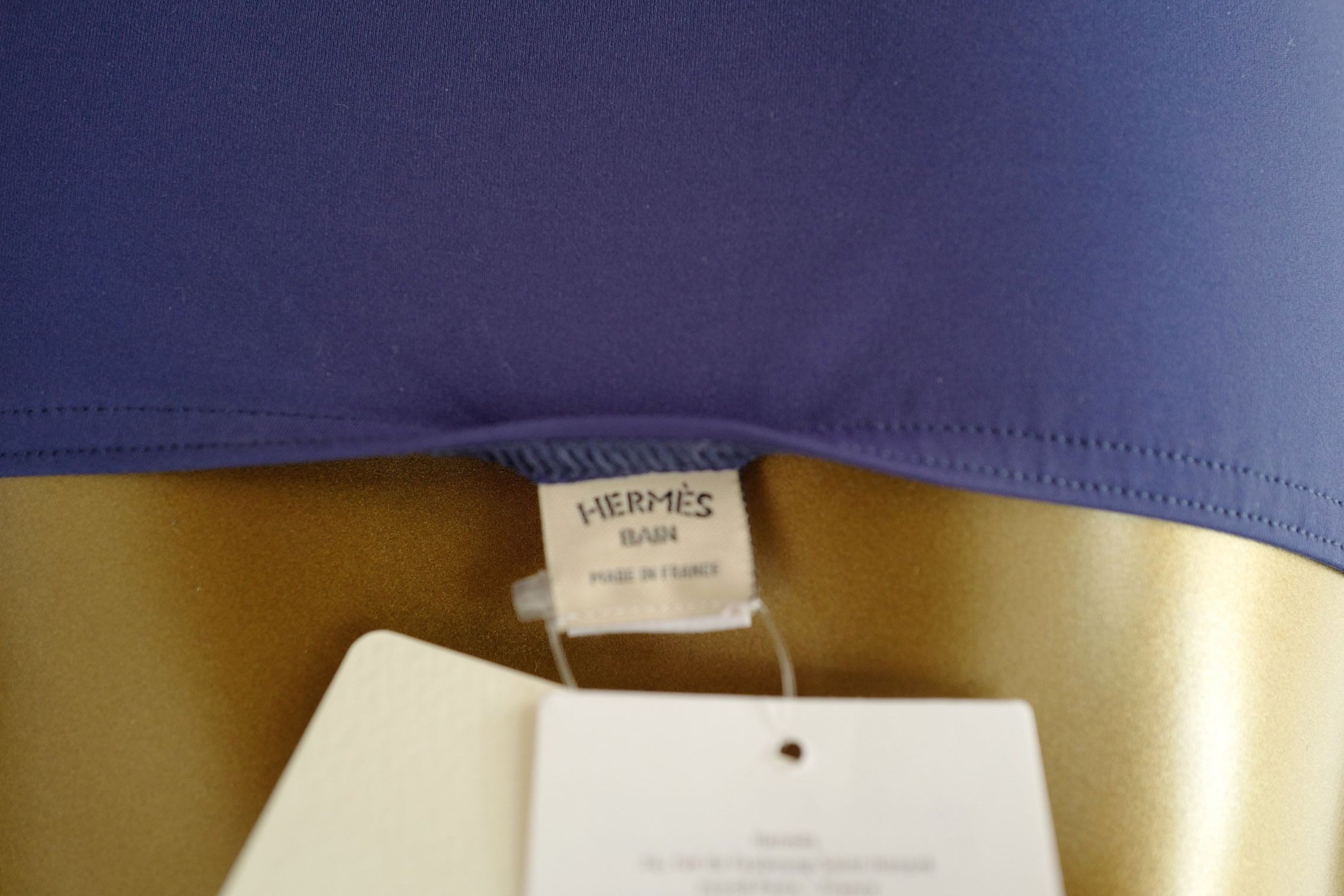 NEW Hermes Hailey Swimsuit Bleu Roi Plain Jersey Size 38