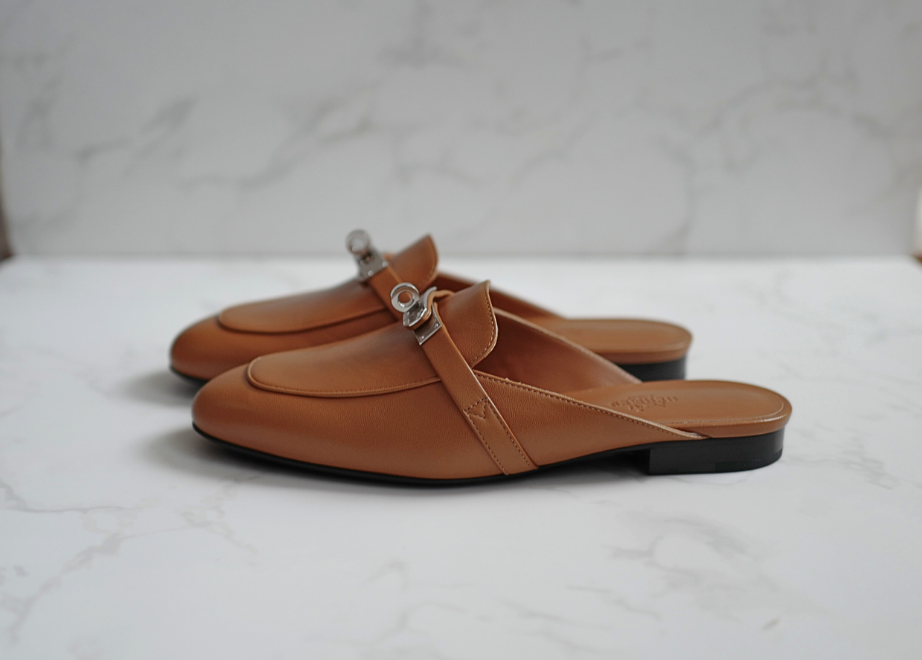 BNIB Hermes Mule Femme OZ Chevre Natural size 38
