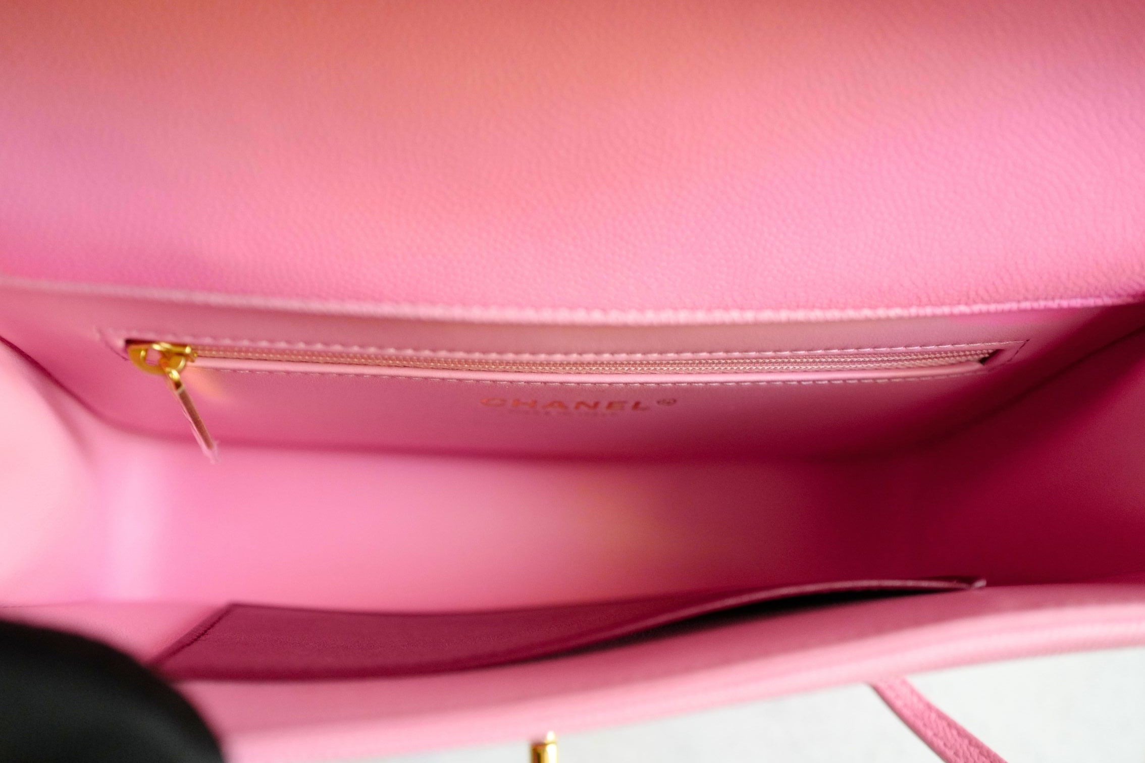Chanel 26s Preppy Coco 22 Small Pink Grained Shiny Calfskin Gold Hardware