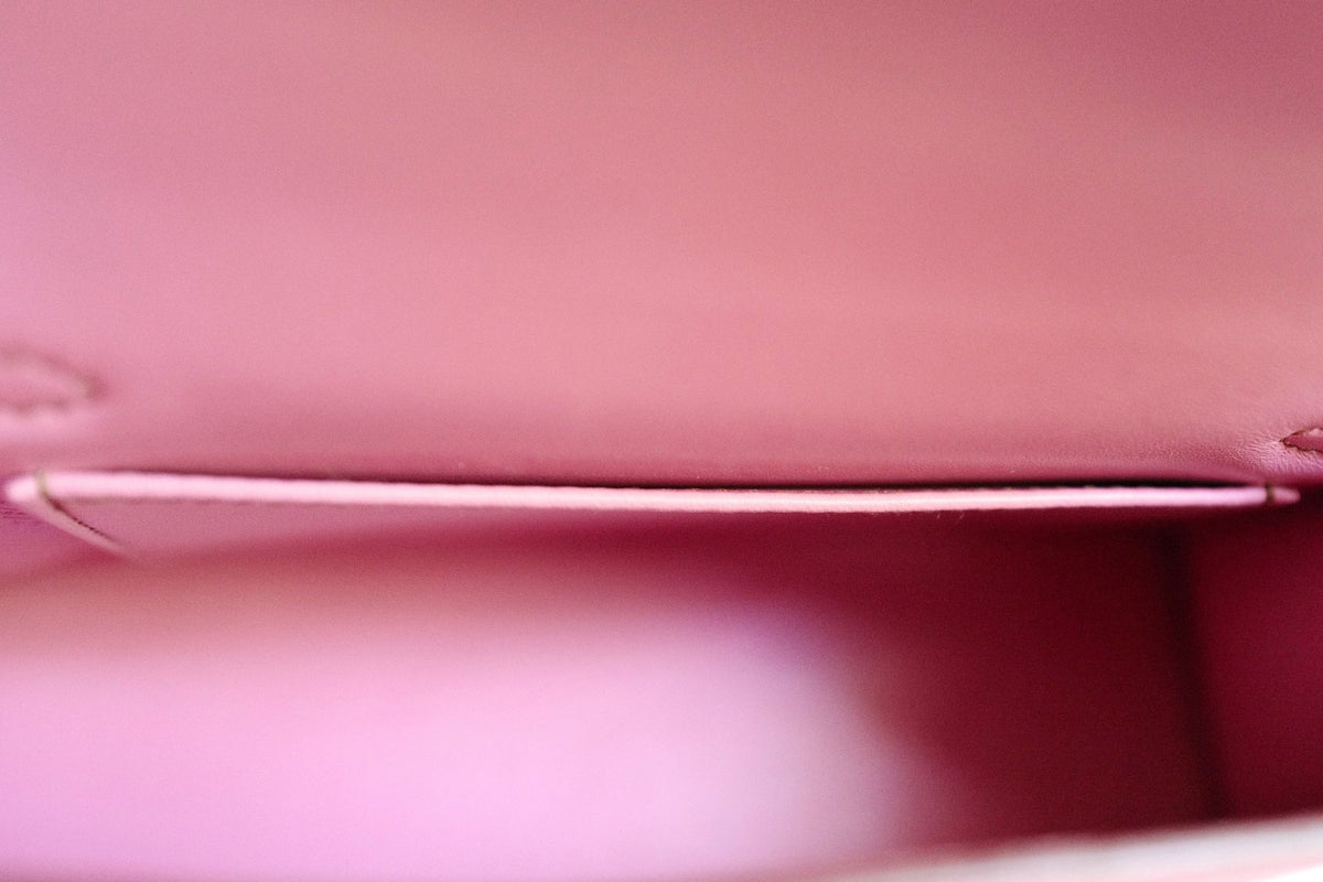 Hermes Mini Kelly 5P Bubblegum Pink Epsom Leather Palladium Hardware