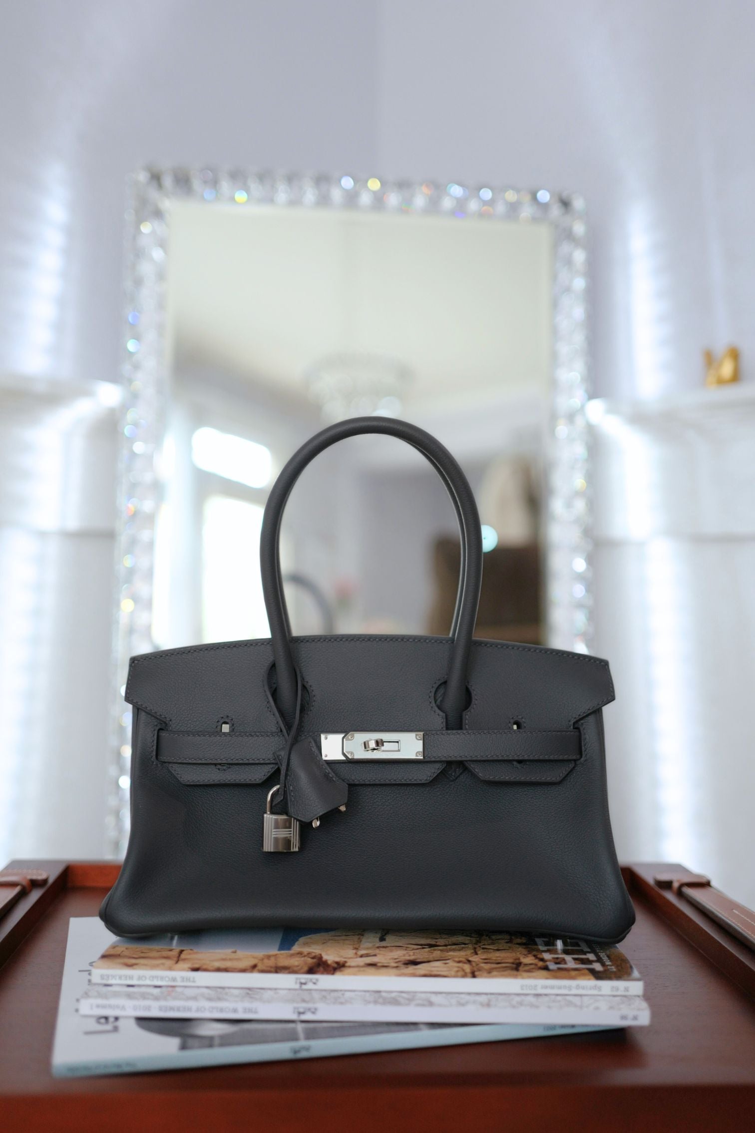 Hermès Birkin Shoulder Light Ardoise Veau Leather PHW K Stamp