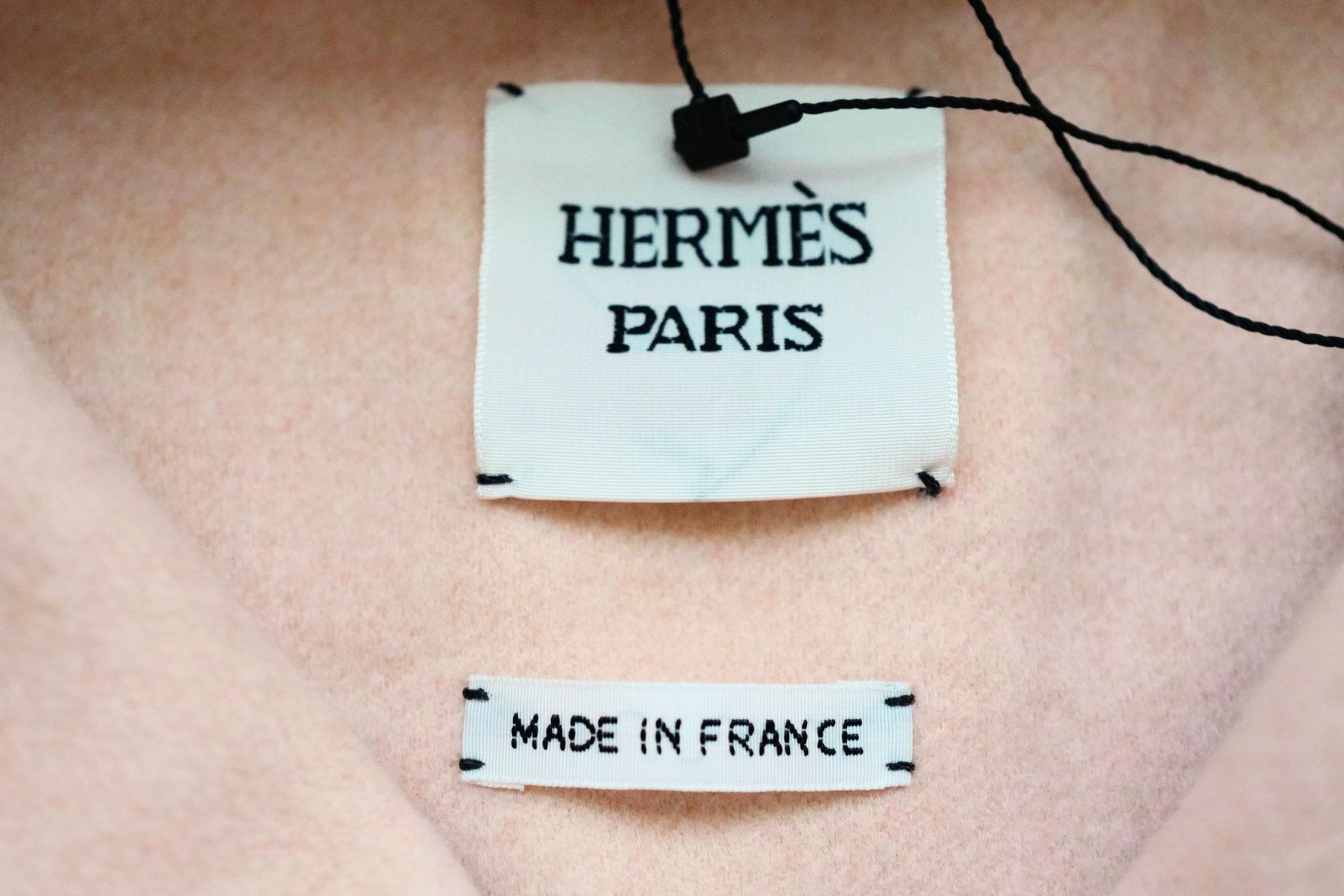 Hermès Paletot à Capuche Rose Palomino Cashmere Size 40
