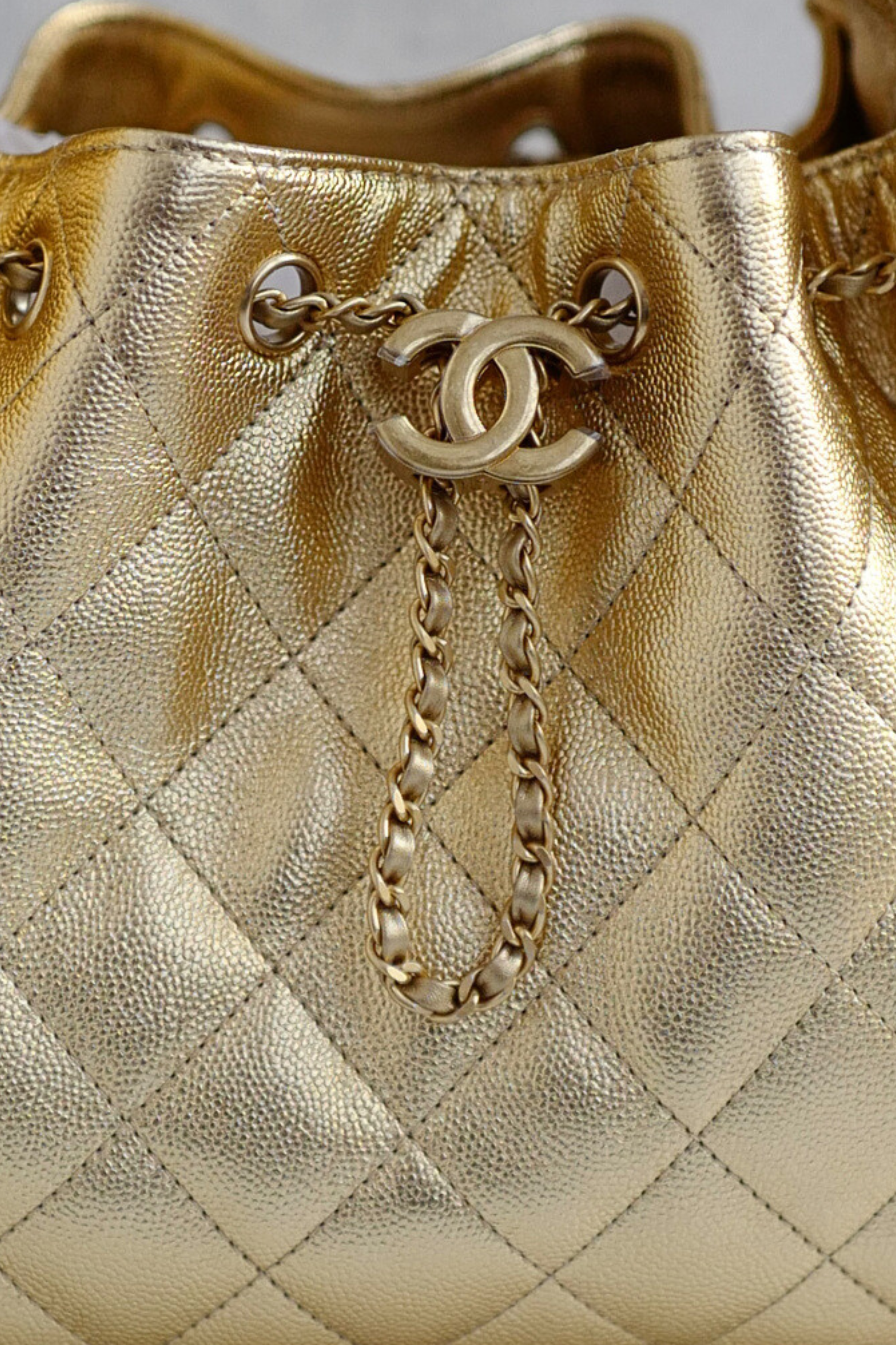 BNIB Chanel 26C Small Hobo Gold Metallic Grained Calfskin with Gold Hardware