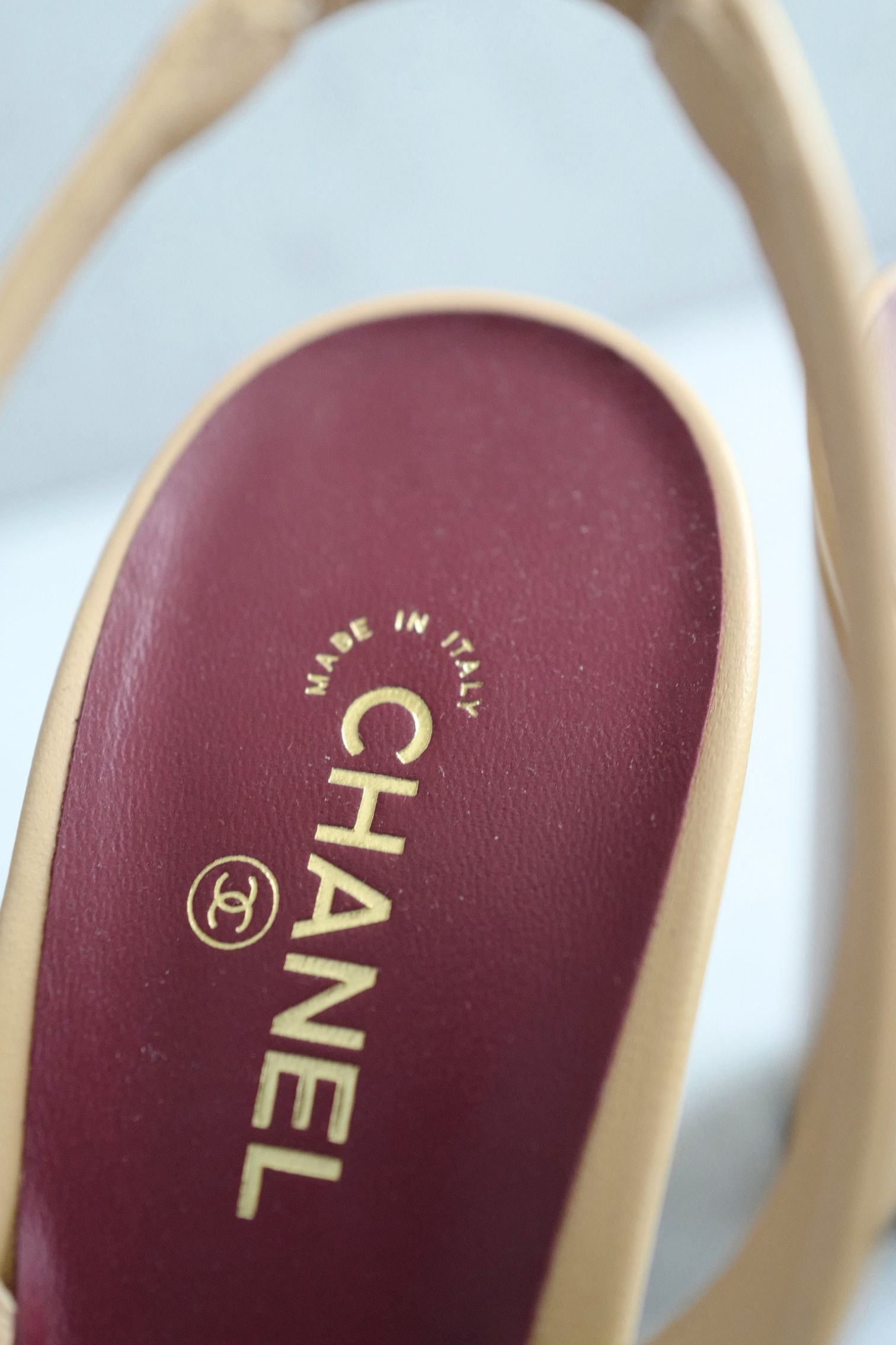 Chanel 26s Slingbacks Matthieu Blazy's Beige Black Lambskin Calfskin Size 38