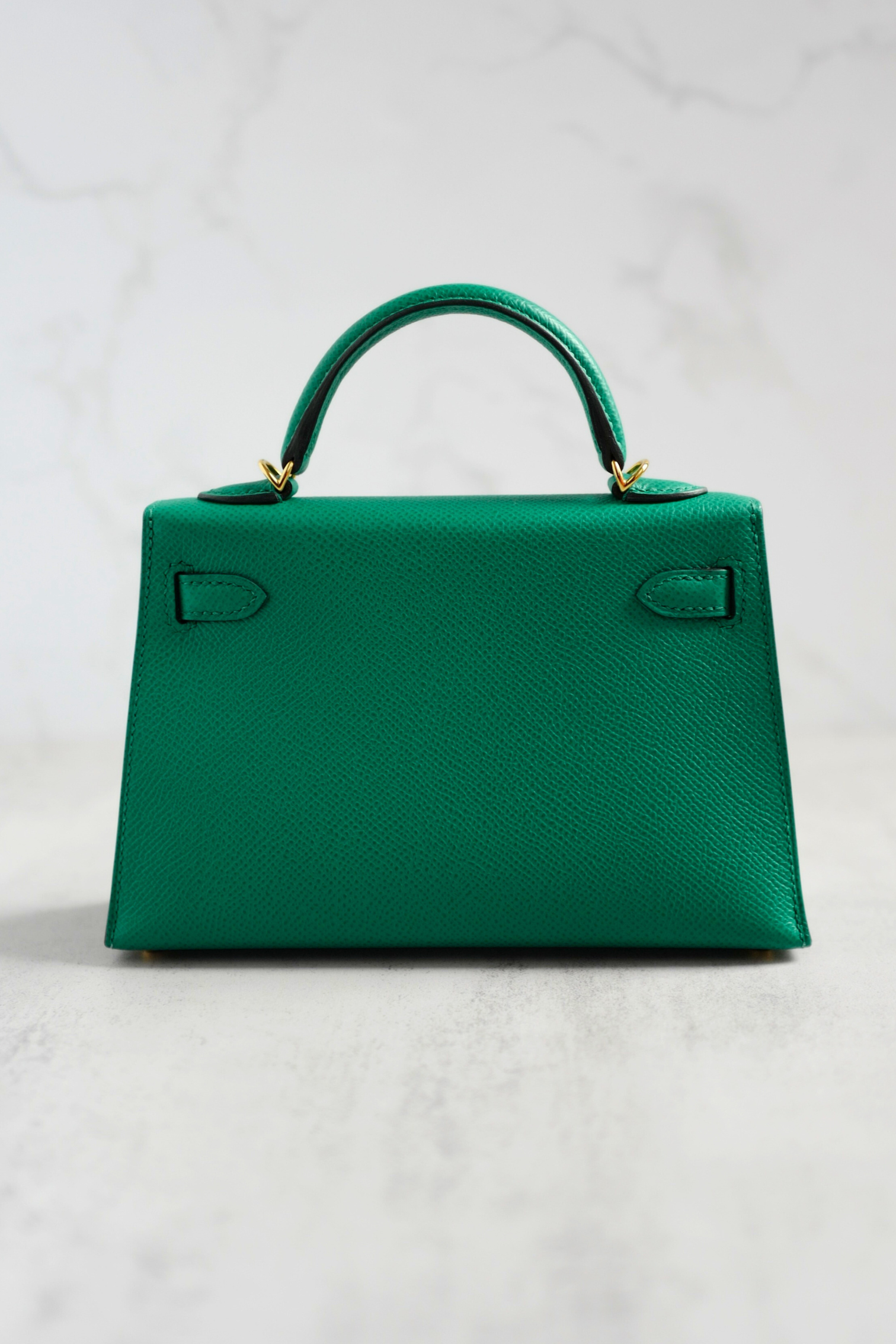 Hermès Mini Kelly 20 Vert Jade Epsom Leather Gold Hardware Z