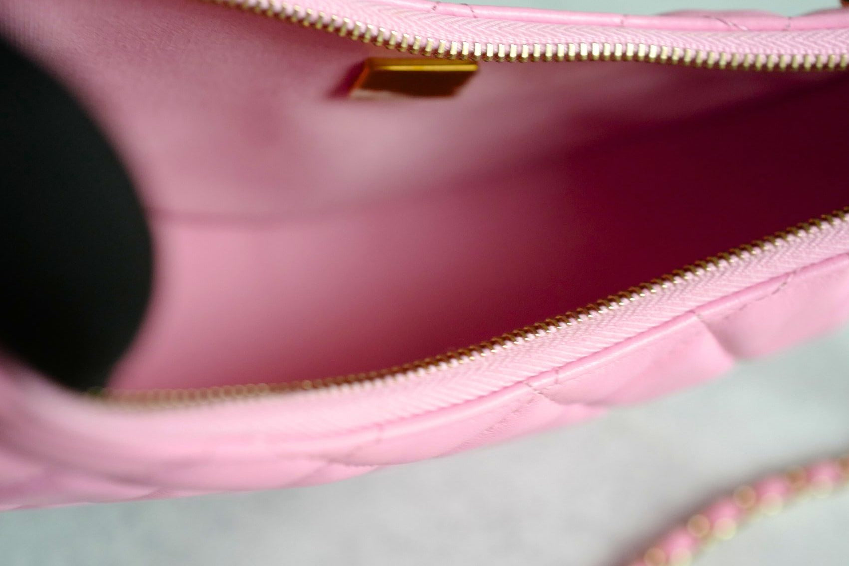 Chanel 23P Small Half Moon Hobo Bag In Lilac Pink With Gold Hardware