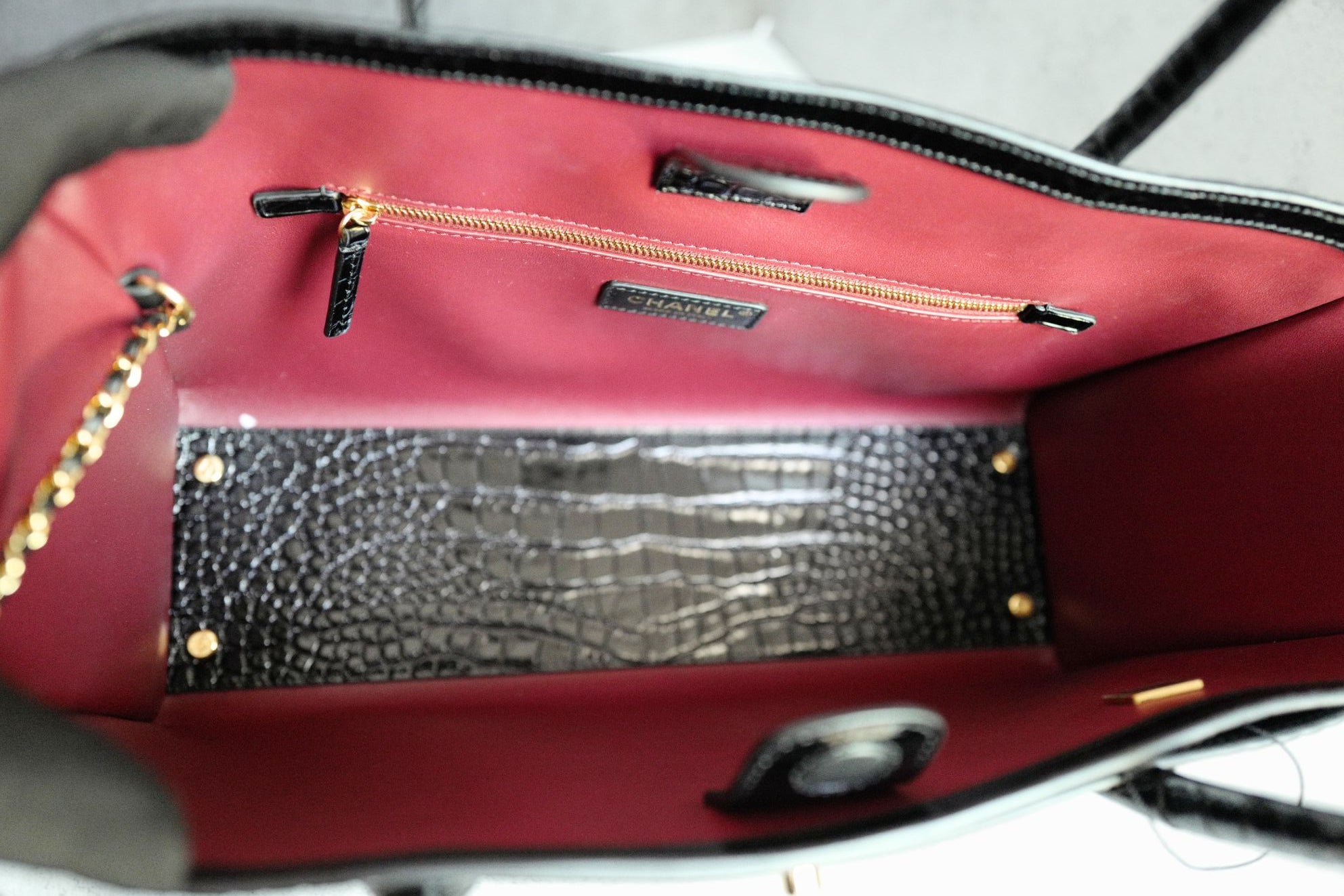 Chanel 26s Matthieu Blazy Small Shopping Bag Black Crocodile Embossed Calfskin Gold Hardware