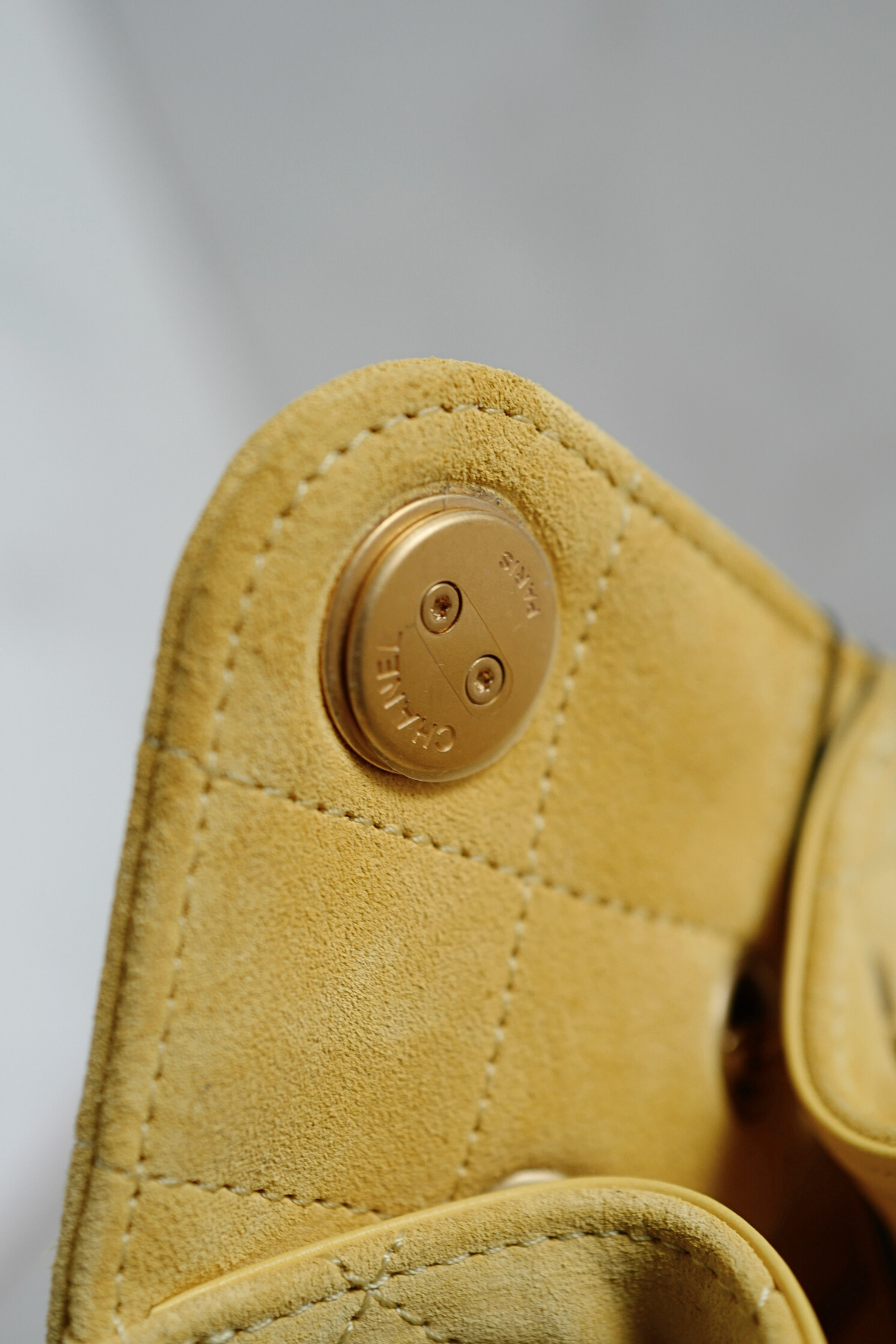 NEW Chanel 26C Mini Hobo Shoulder Bag in Yellow Suede with Gold Hardware