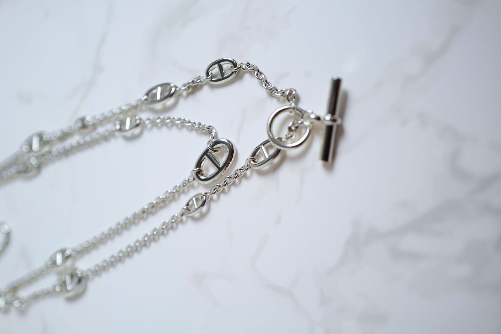 Hermès Farandole Long Necklace 160 Sterling Silver