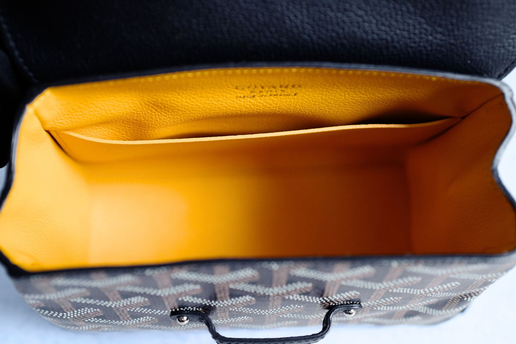 NEW Goyard Saigon Souple Mini Bag in Black Palladium HW with Beech Handle