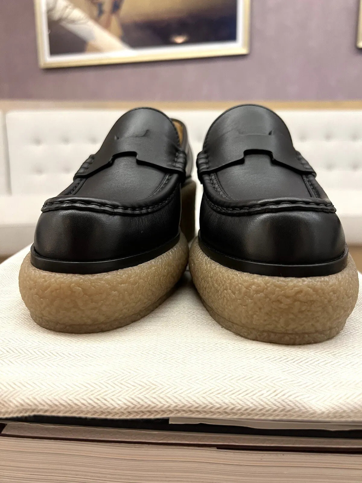 Hermes Fanny H Platform Loafers Size 37 In Noir BNIB