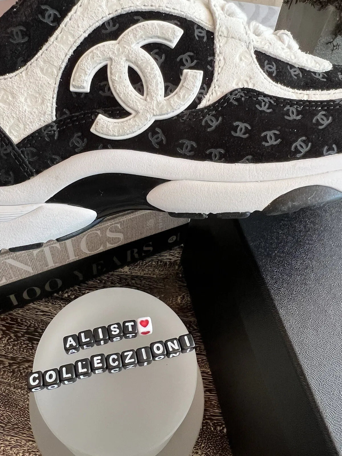 Chanel 22A CC Logo Sneakers White/Black 37.5 BNIB