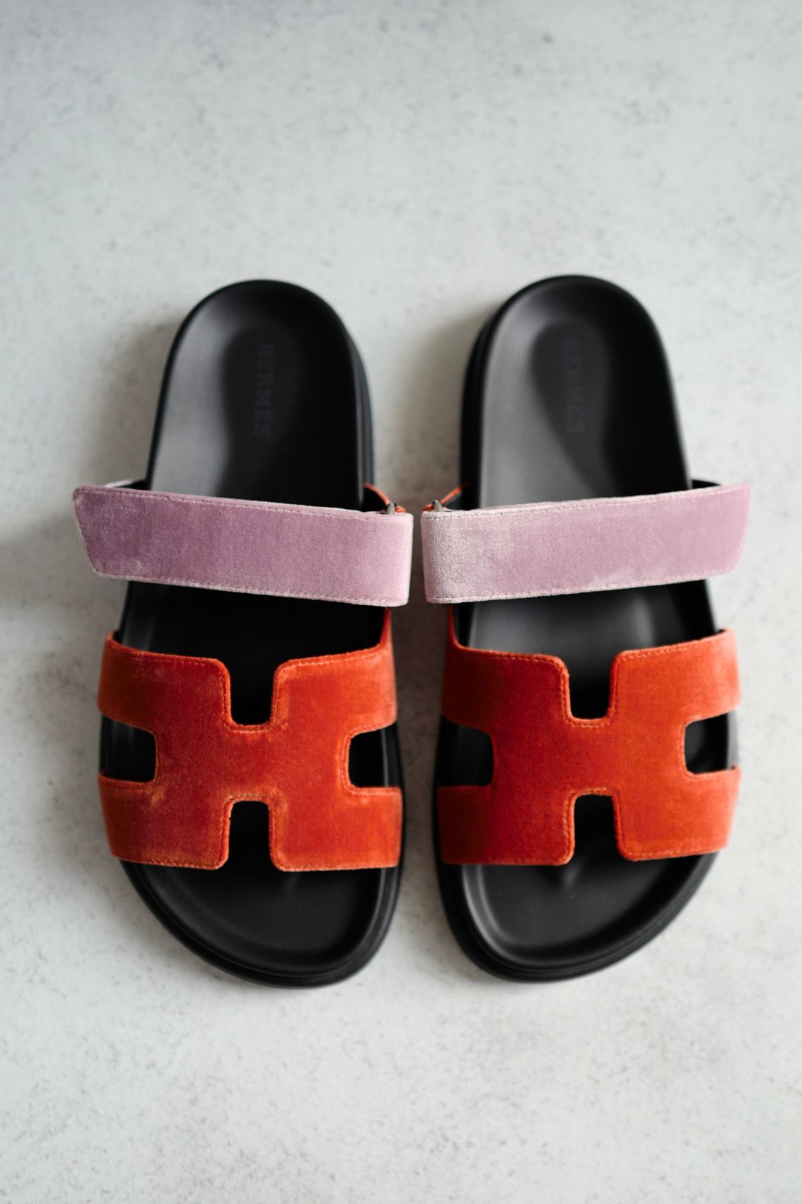 *BNIB* Hermes Women's Chypre Suede Goat Skin Orange Canyon/Bruyere Size 37.5