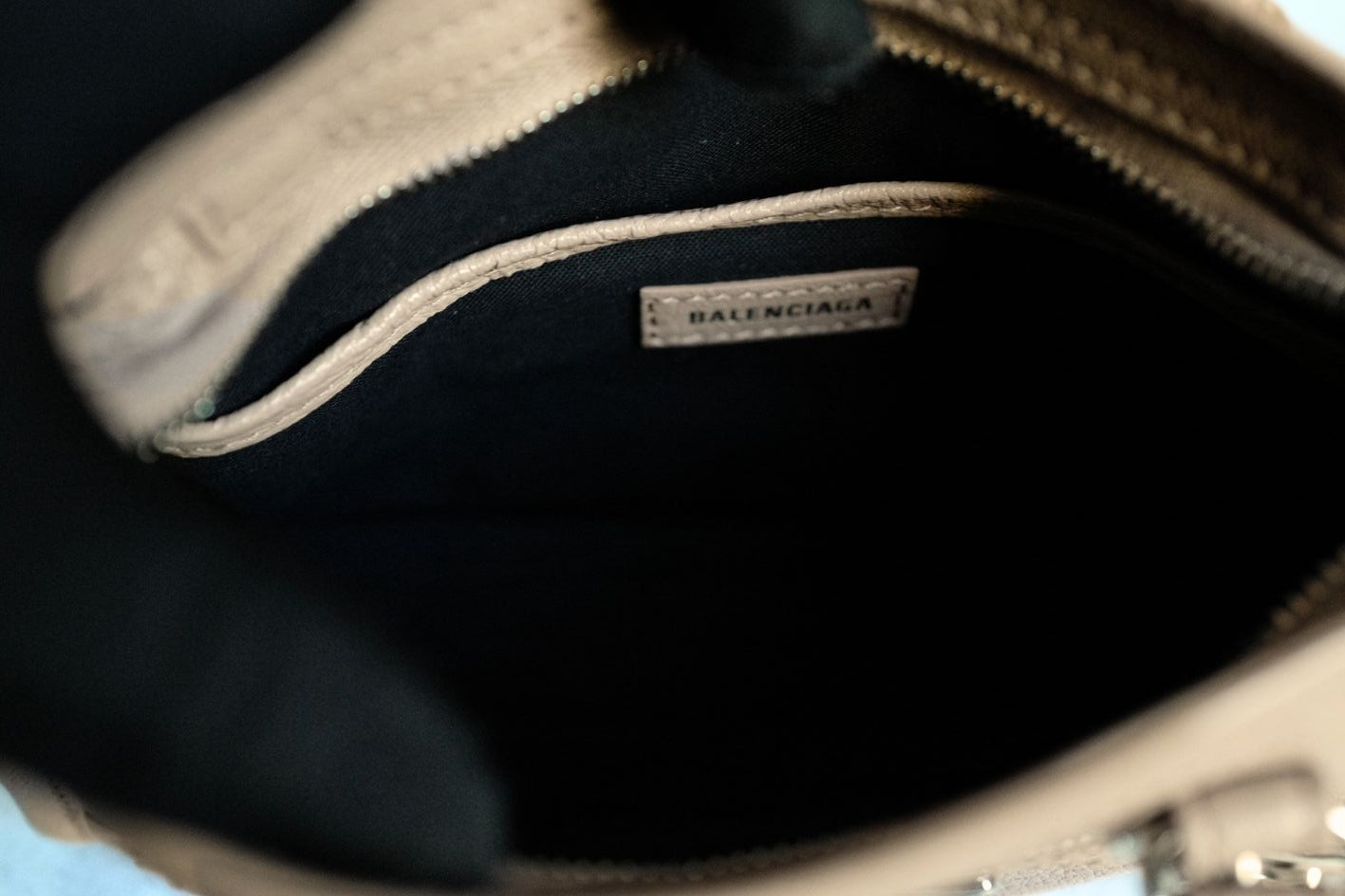 Balenciaga Nano City In Rose Sable Beige Nude Color With Metalic Edge