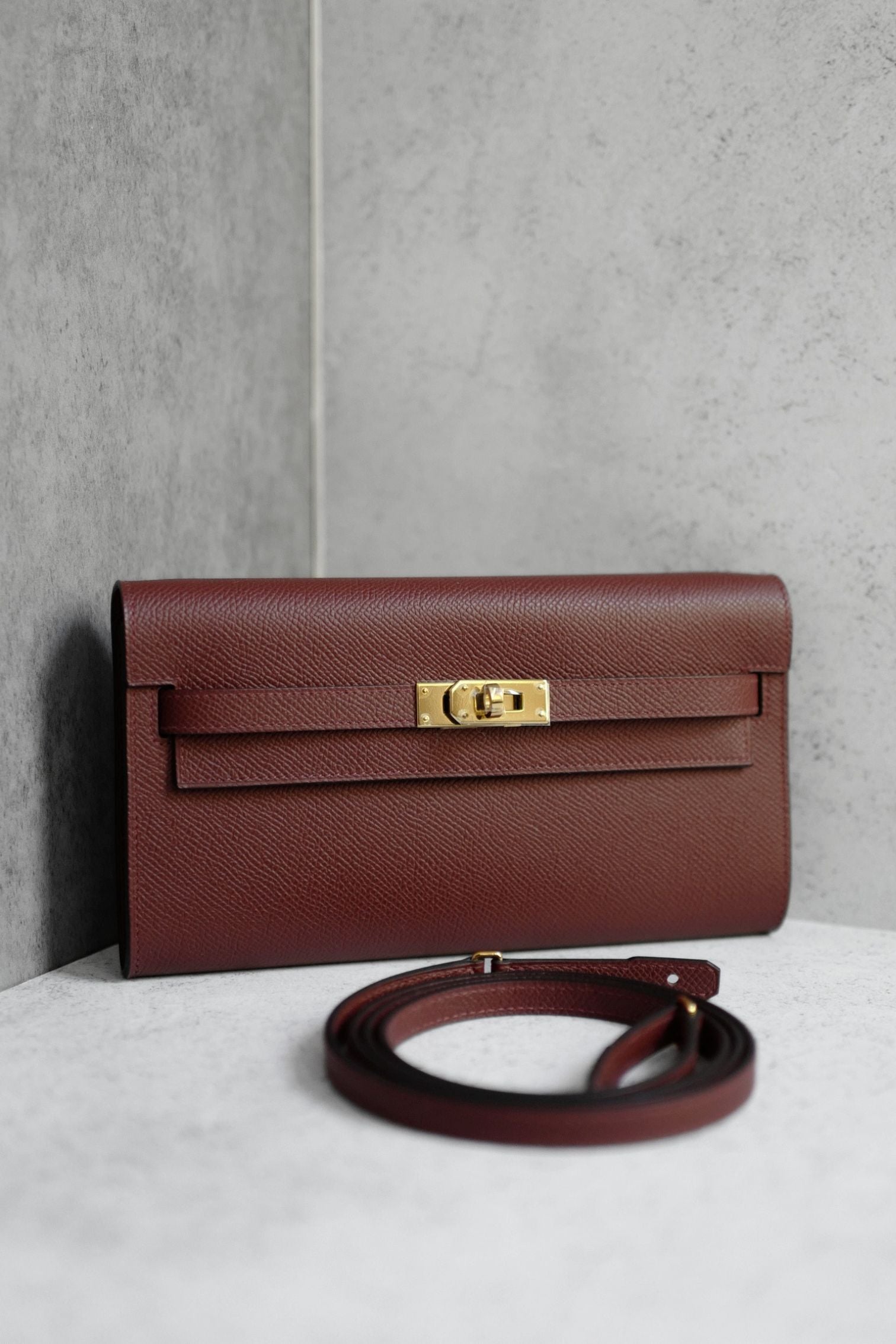 Hermès Kelly Classique To Go Wallet Rouge H Epsom Calfskin GHW G Stamp 2026