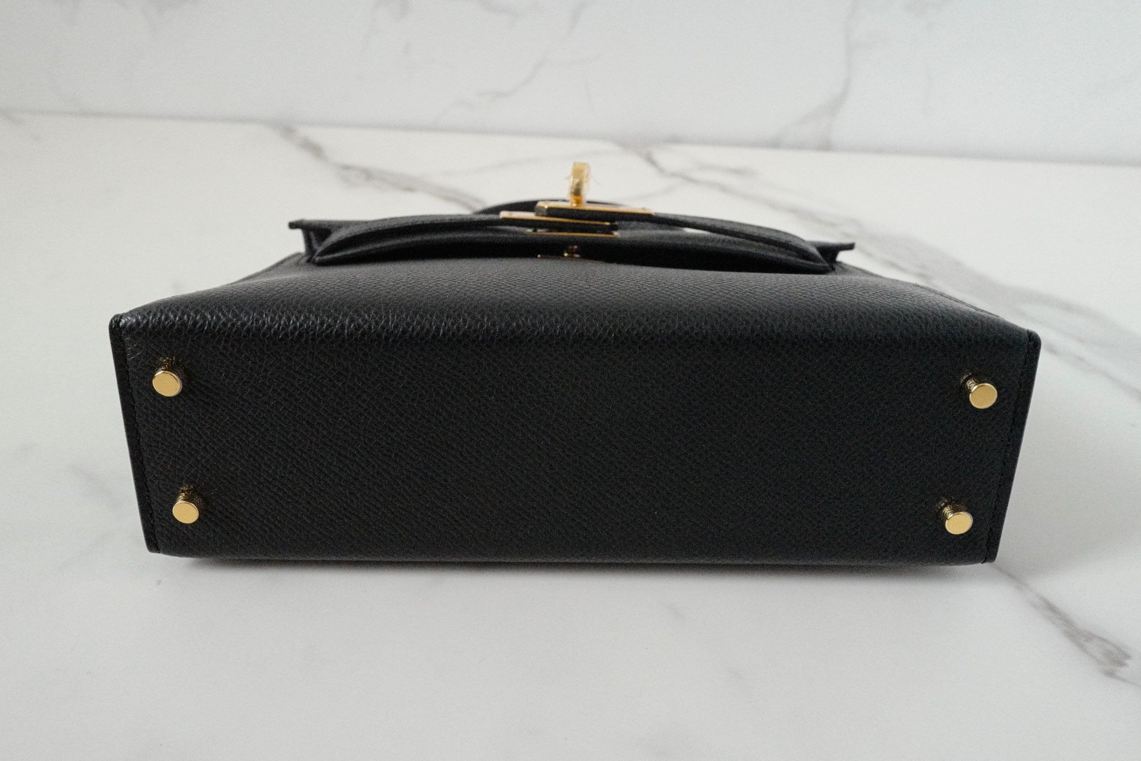 NEW Hermes Mini Kelly Black Epsom Leather Gold Hardware G Stamp 2026