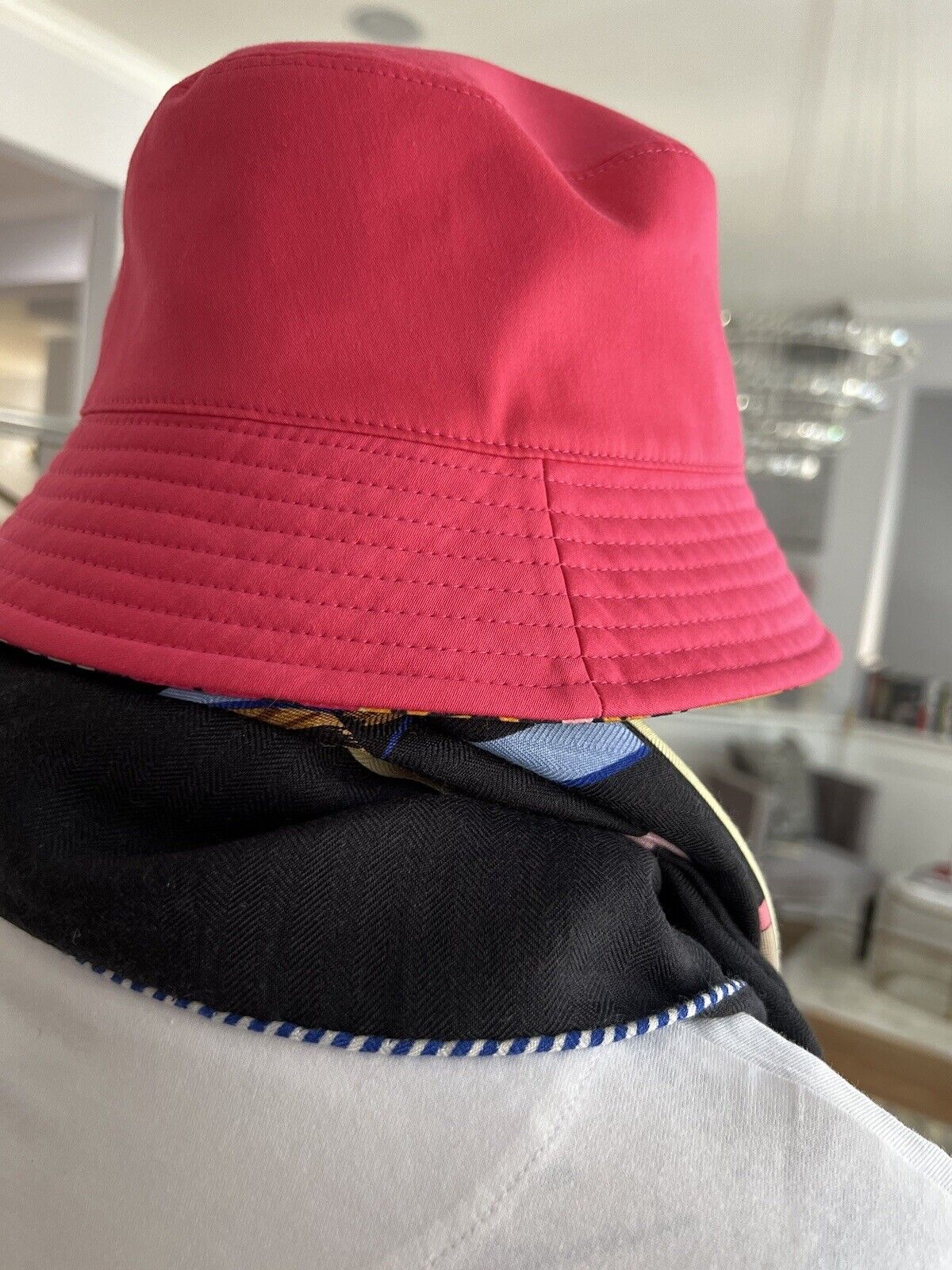 Chanel Bucket Hat Pink CC Logo NEW