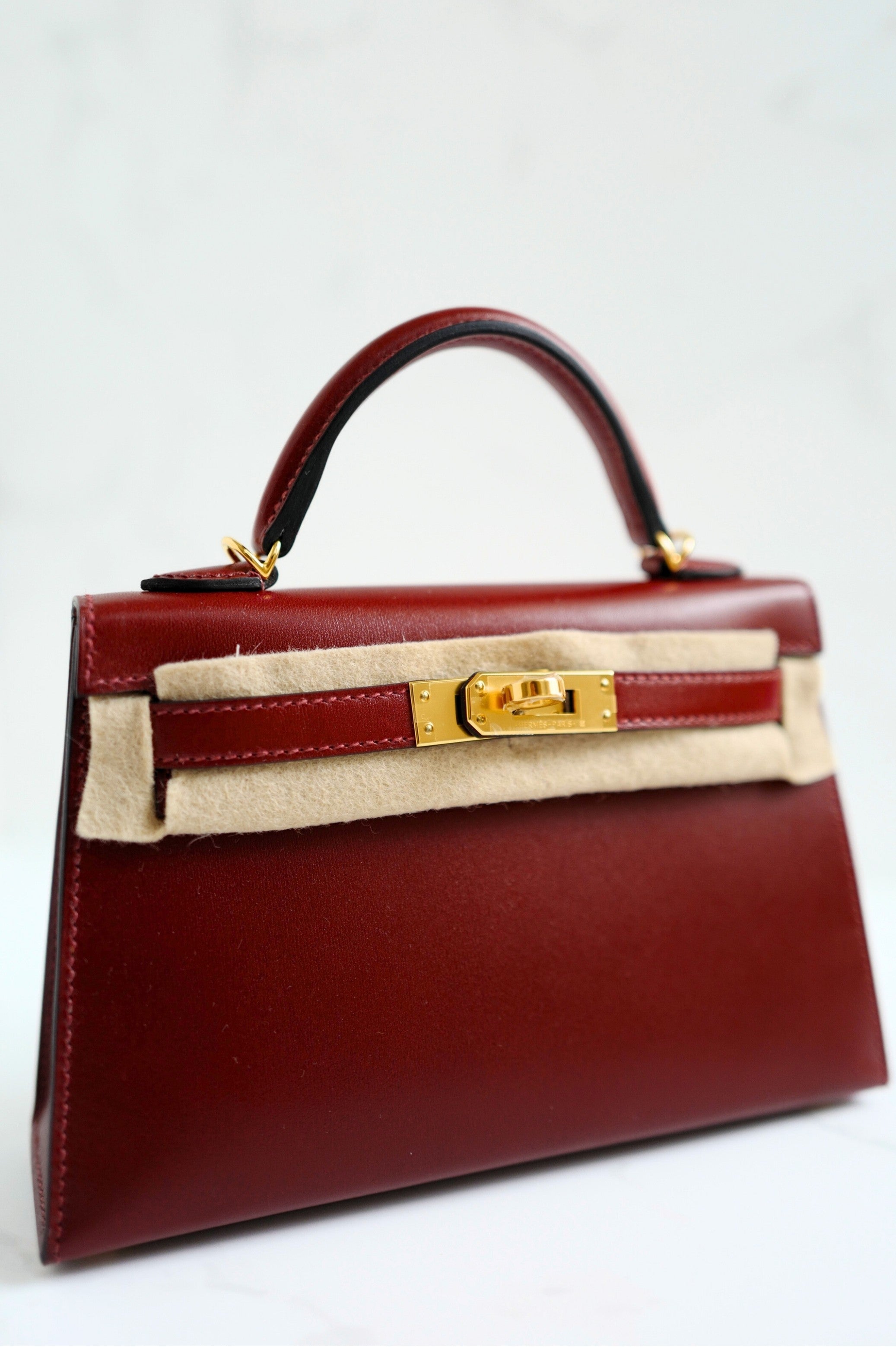 BNIB Hermès Mini Kelly 20 Rouge H Box Calf Leather Gold Hardware K Stamp 2025