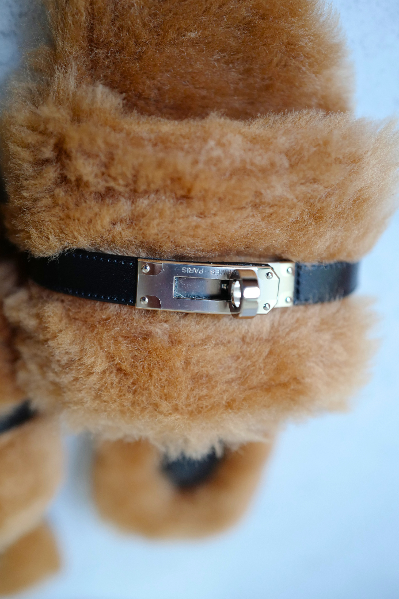 BNIB Hermès Giulia Sandals Shearling & Calfskin Naturel/Noir Palladium 38.5