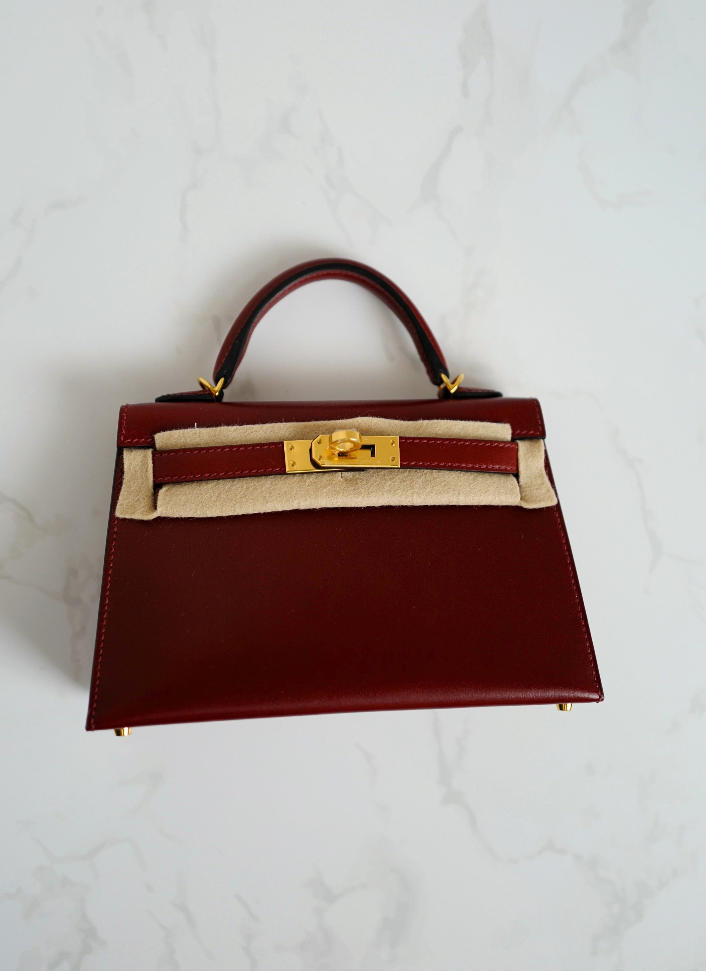 BNIB Hermès Mini Kelly 20 Rouge H Box Calf Leather Gold Hardware K Stamp 2025