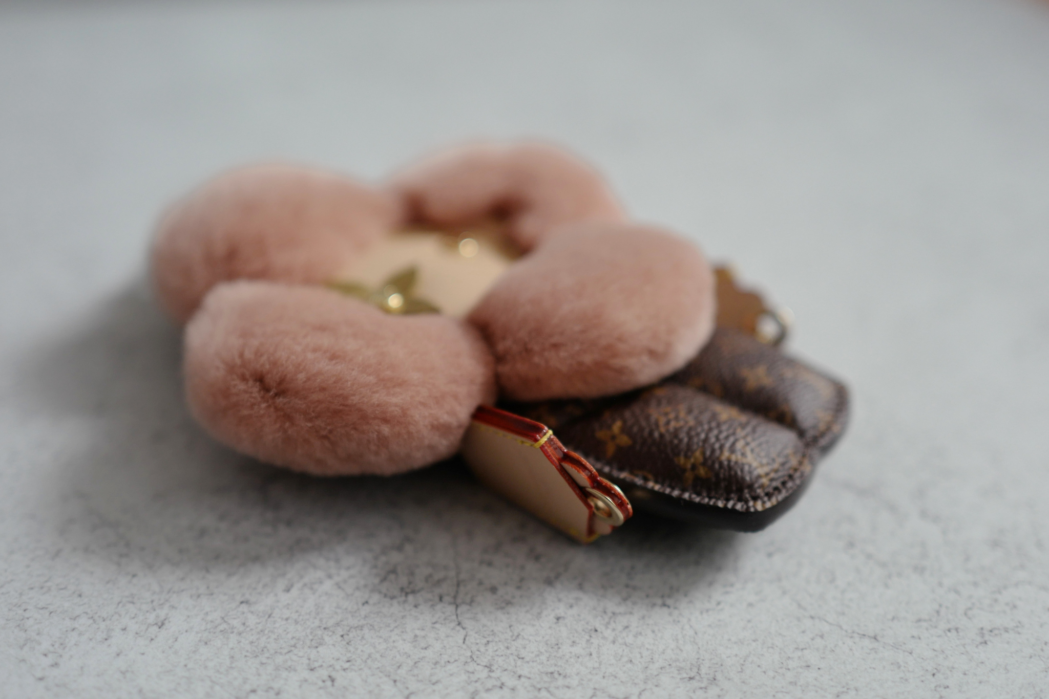 Louis Vuitton Vivienne Fashionista Bag Charm Brown Mink Leather Gold Hardware