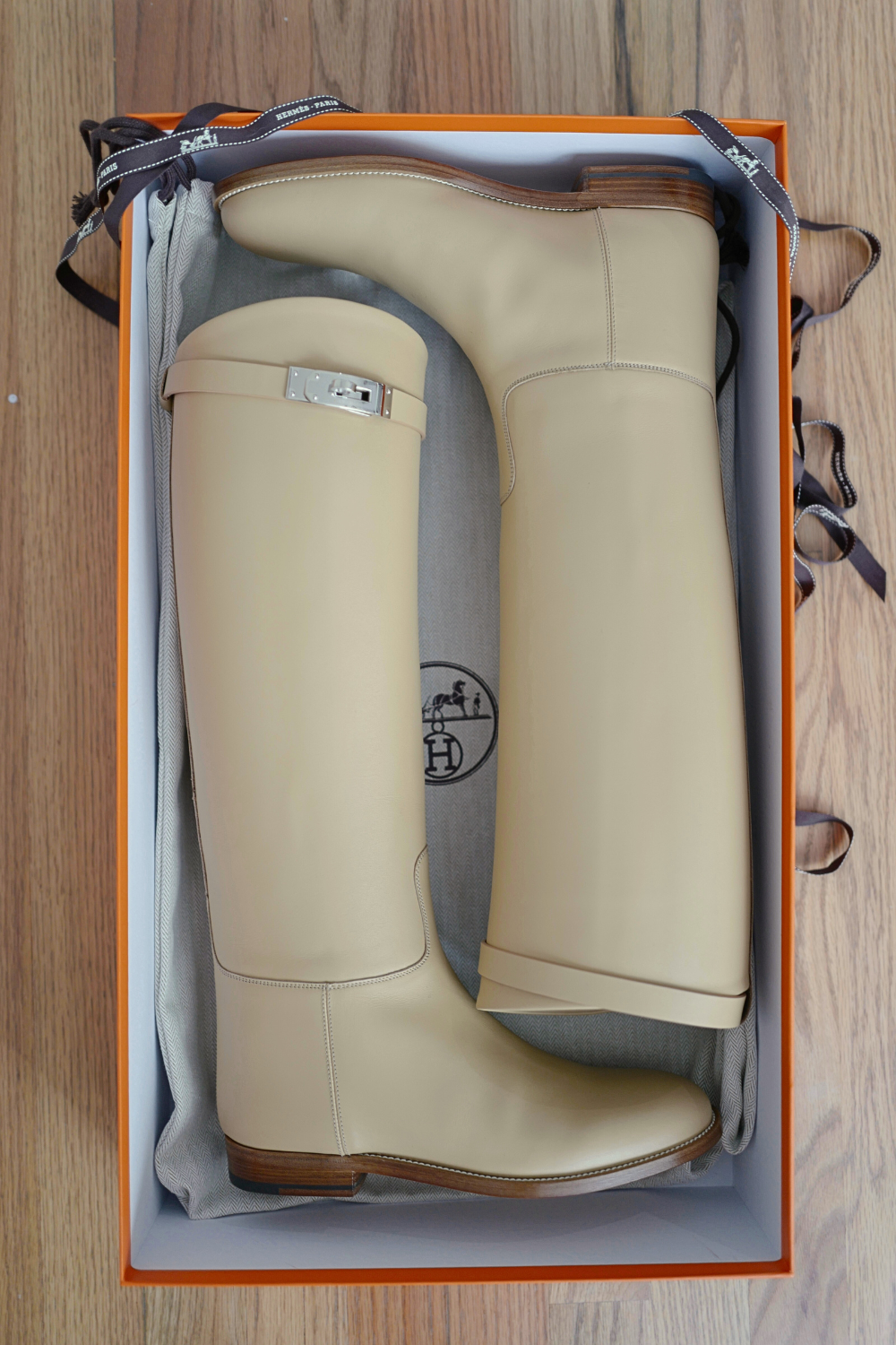 BNIB Hermes Jumping Boot Beige Natura  Size 38