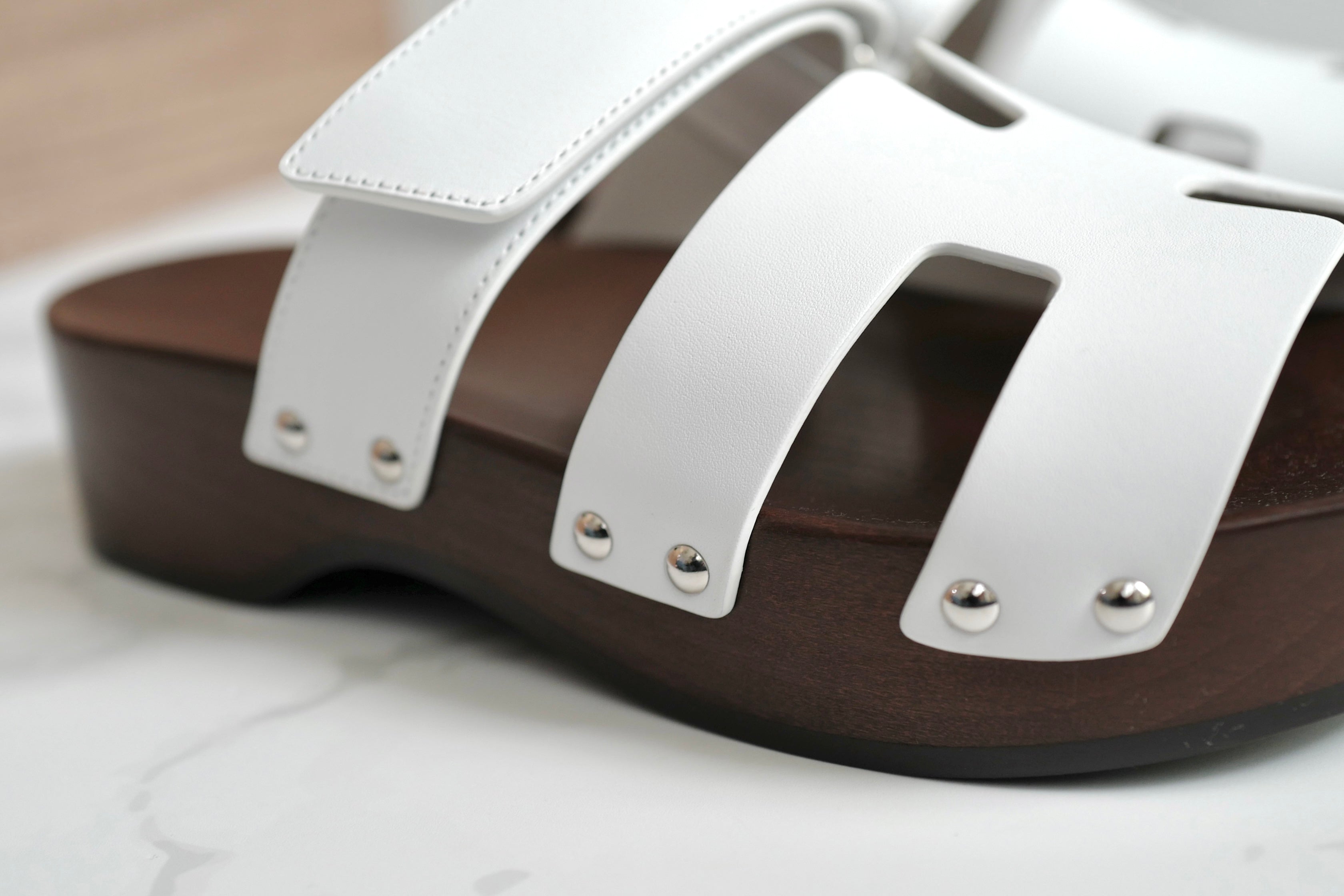 BNIB HERMÈS Kos Veau Women's Clog Blanc/white - Size 37
