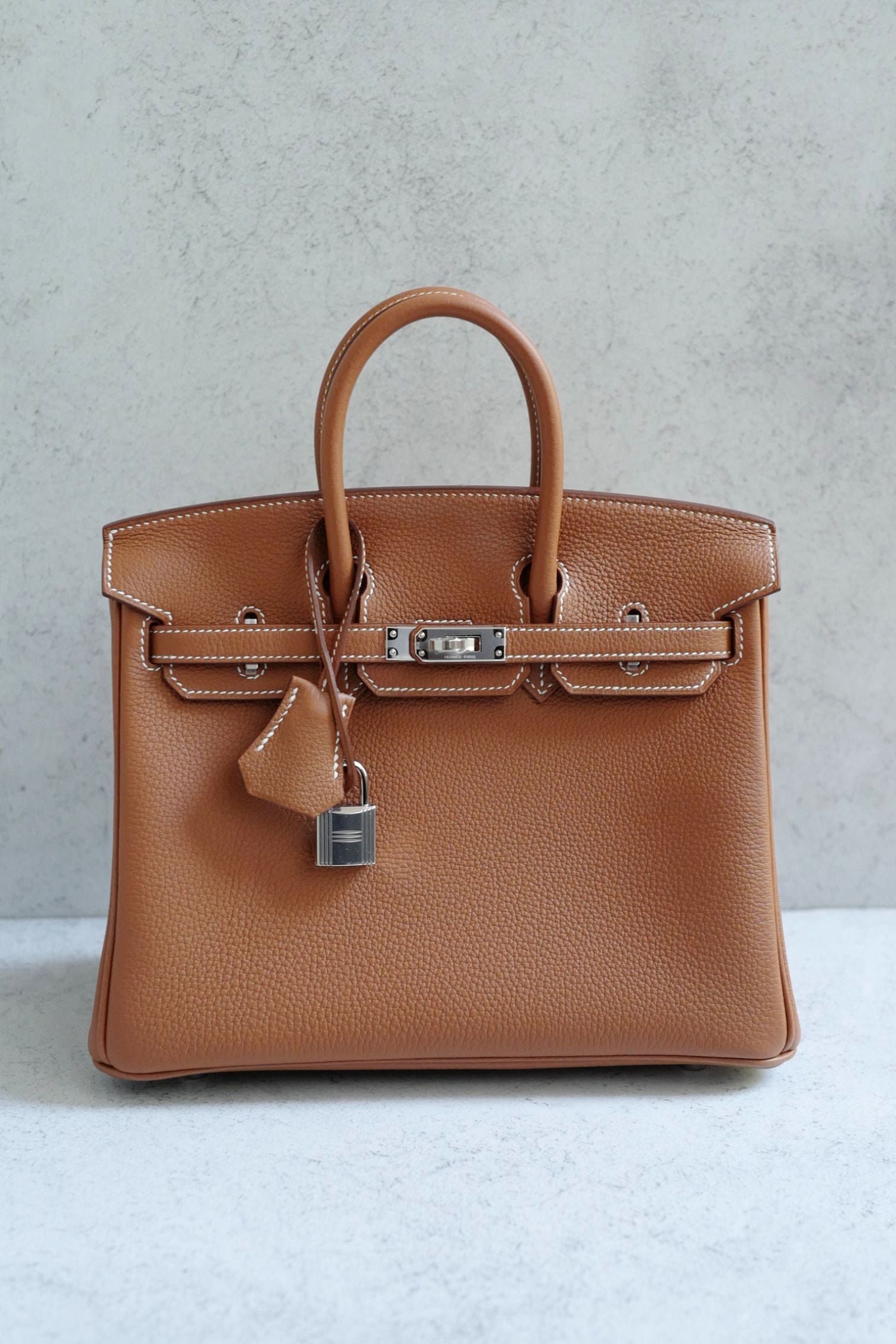 BNIB Hermes Birkin 25 Gold Togo Leather Palladium Hardware