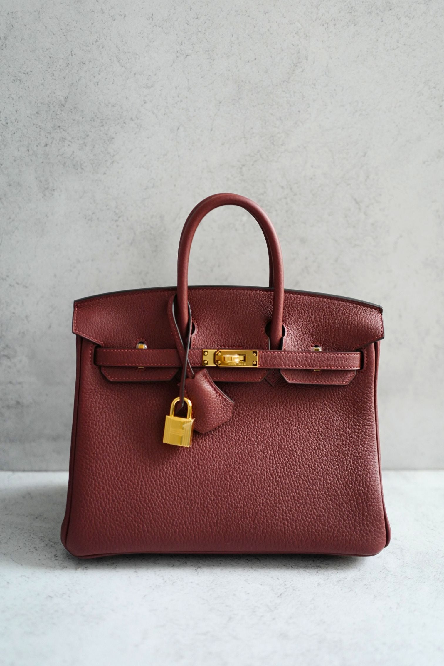 Hermes Birkin 25 Rouge H Togo Leather Gold Hardware K Stamp 2026