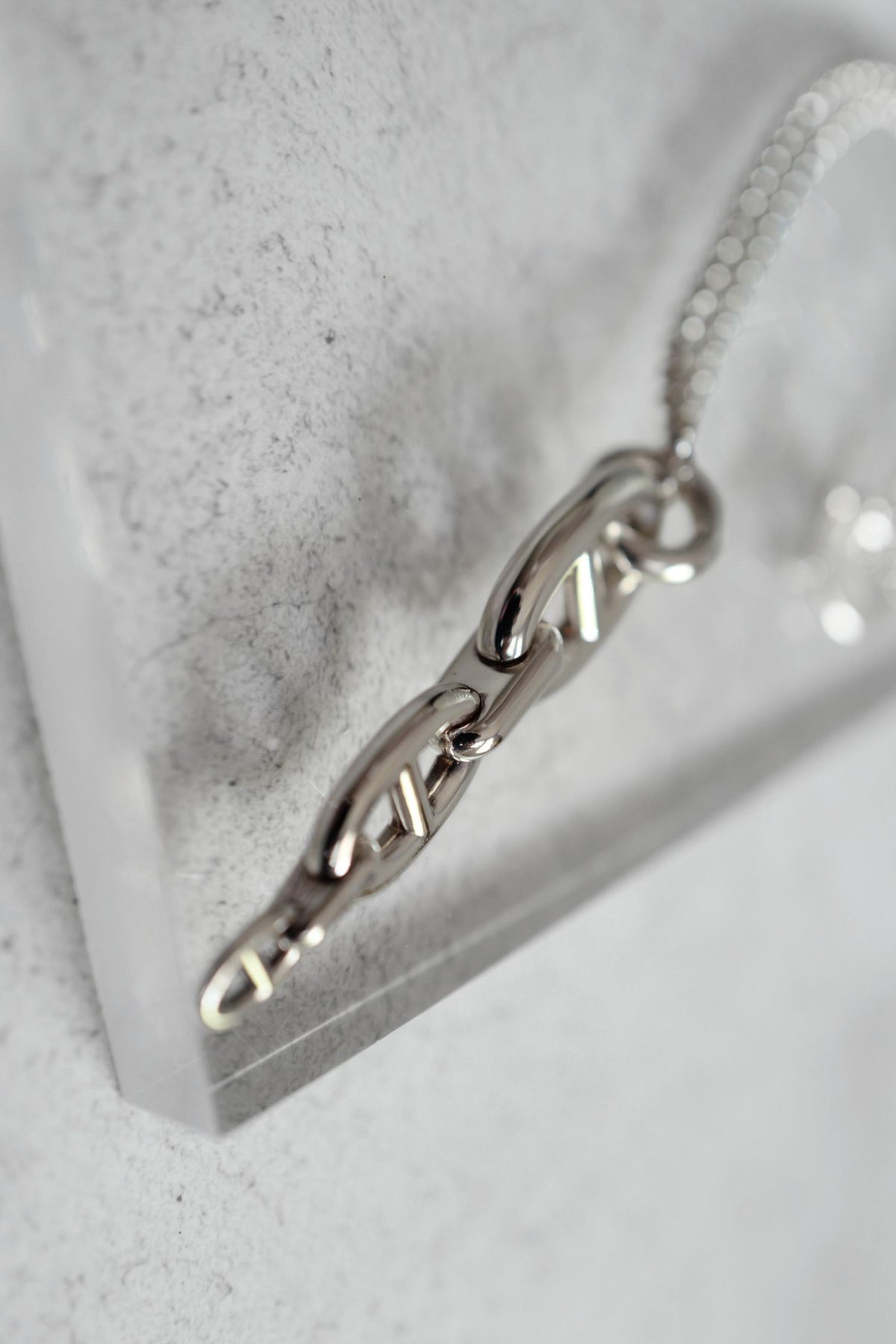 Hermes Chaine d'ancre  Necklace Silver Enchainee pendant