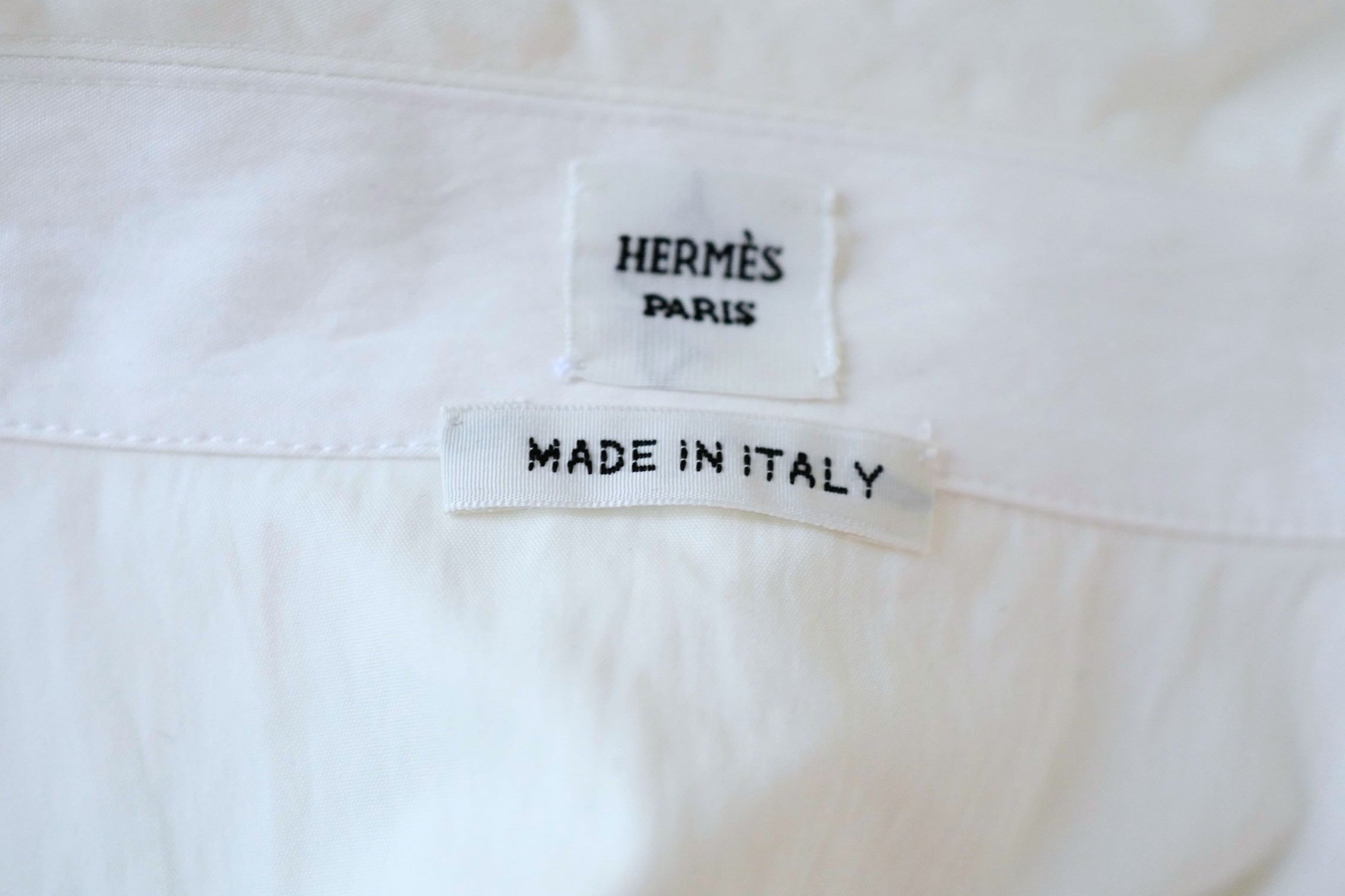 Hermès Chemise Coulissée Sans Manches Blanc Cassé Technical Cotton Size 36
