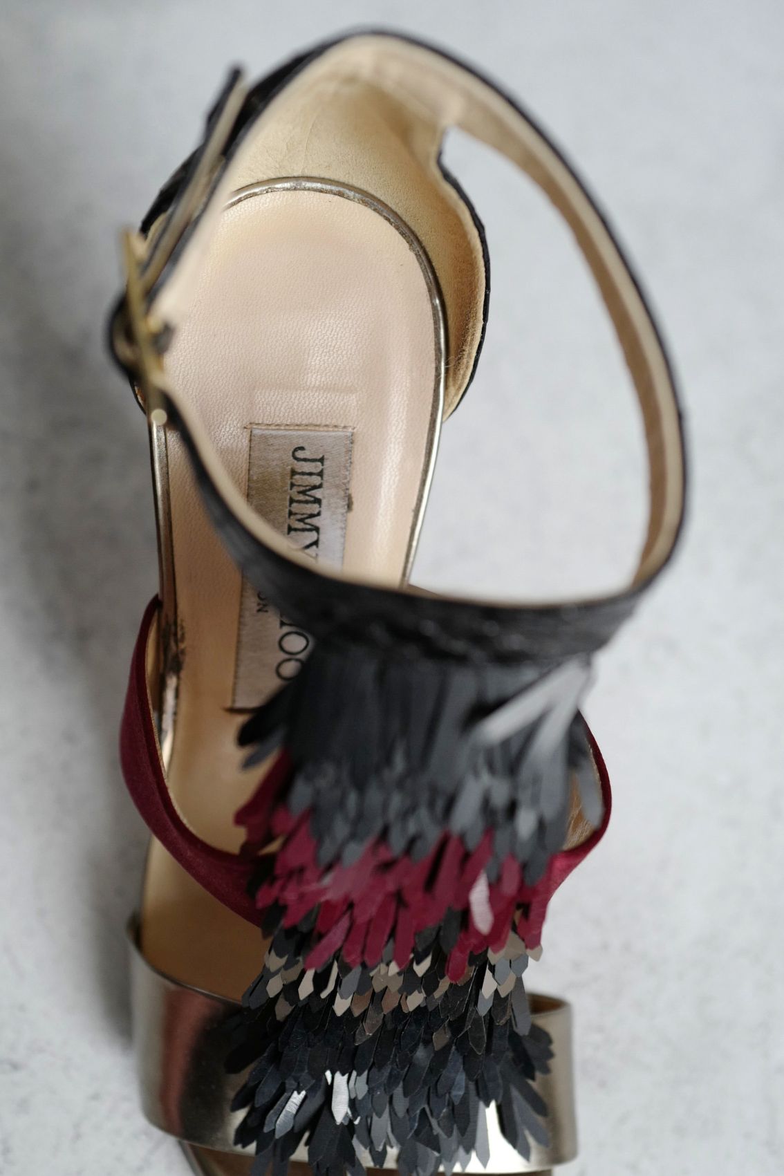 Preloved Jimmy Choo Heels Fedora Razor Sequins size 36.5