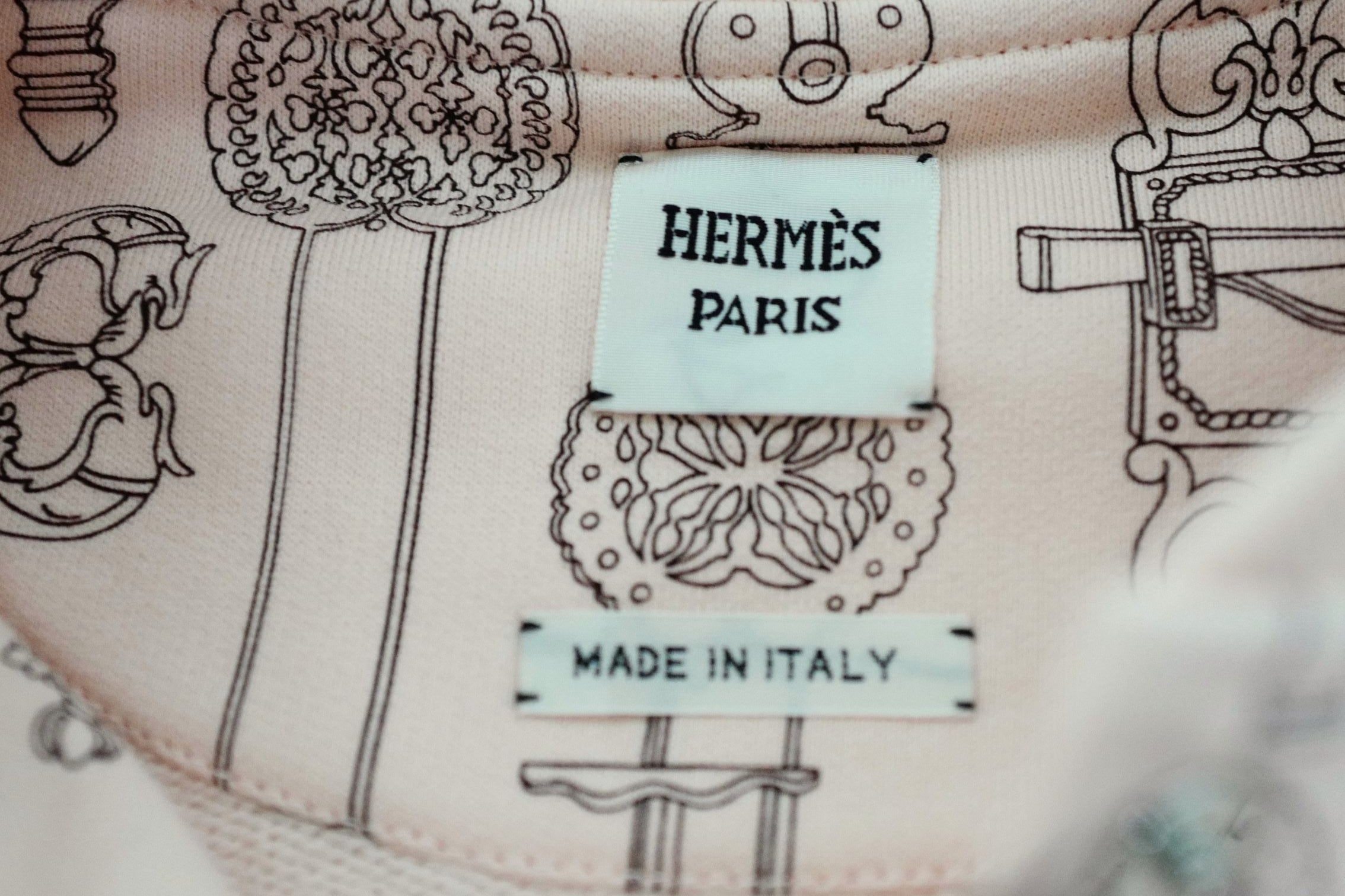 Hermes Varsity Jacket "Ferronnerie Remix" Rose Opaline Cotton Size 36