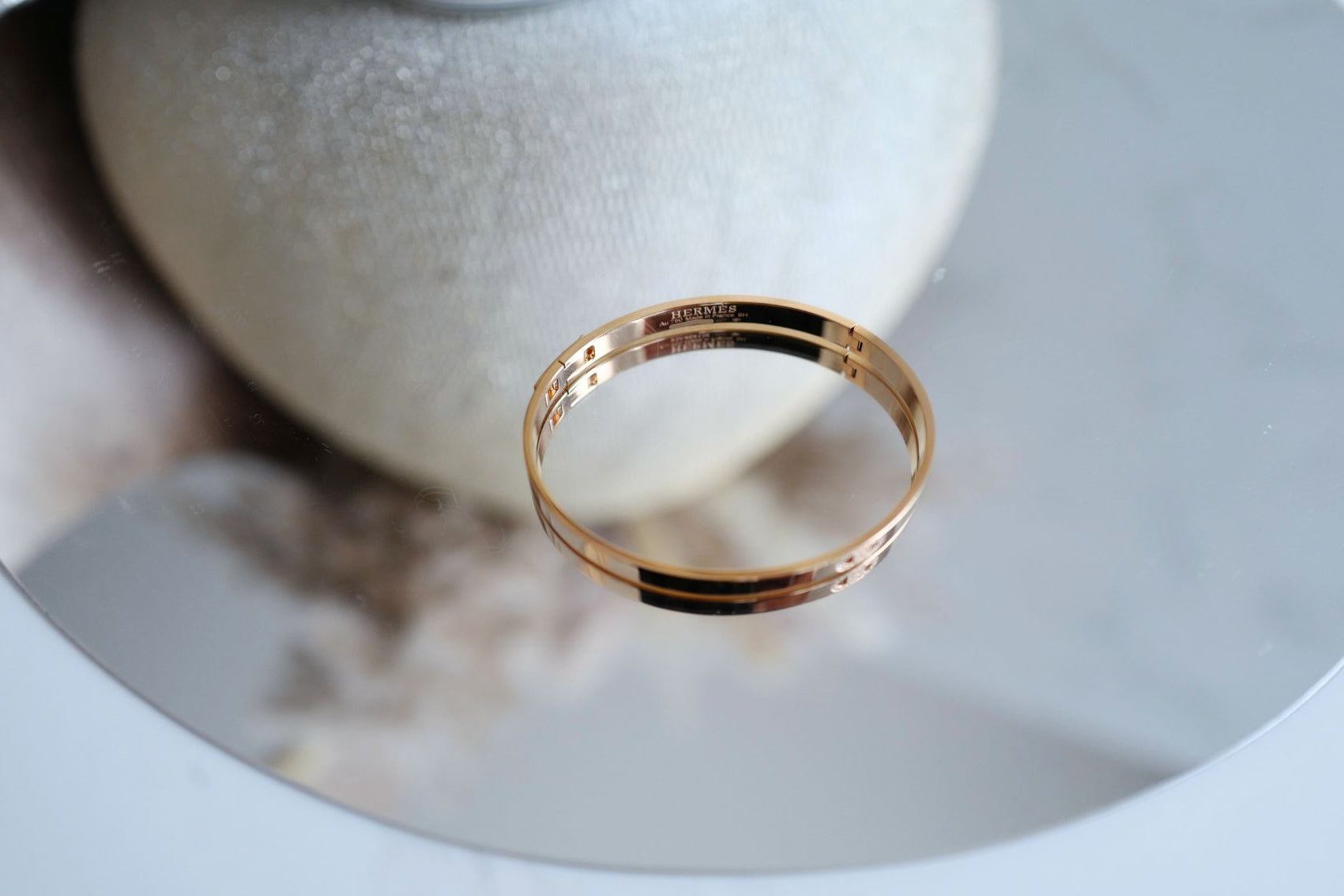 Hermès H d’Ancre Small Bracelet Rose Gold 18K SH