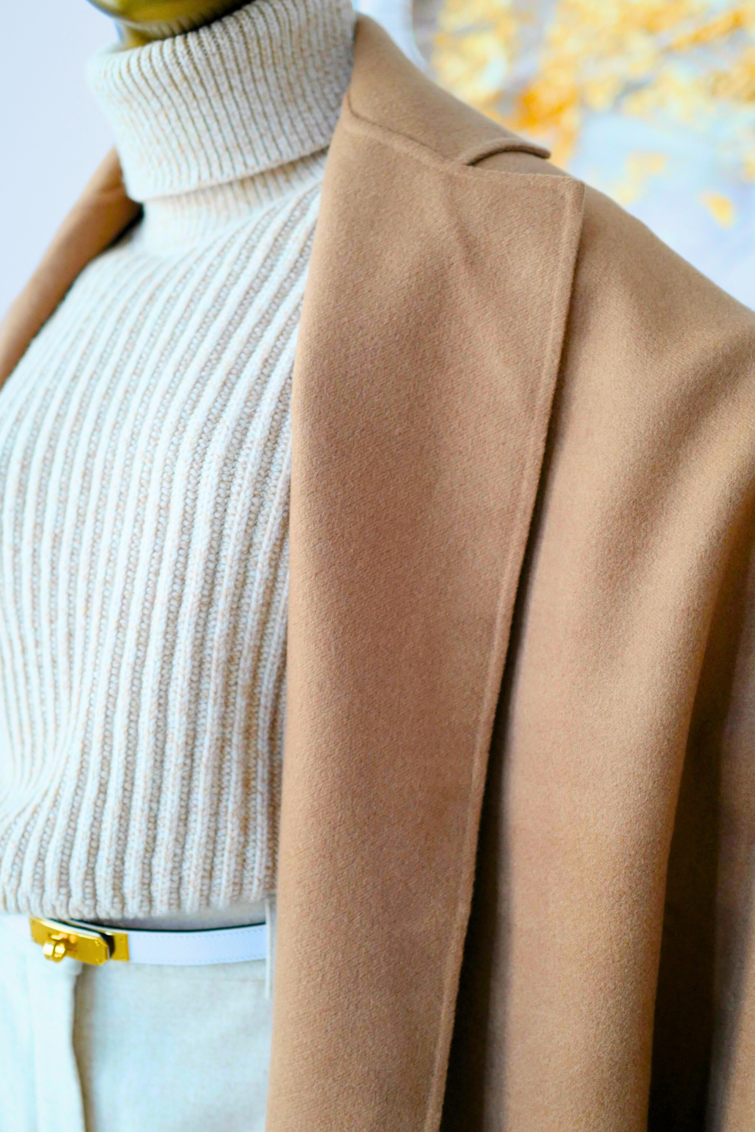 Hermès Étole Poncho 100% Cashmere Trompe L’Oeil HG 01 Camel