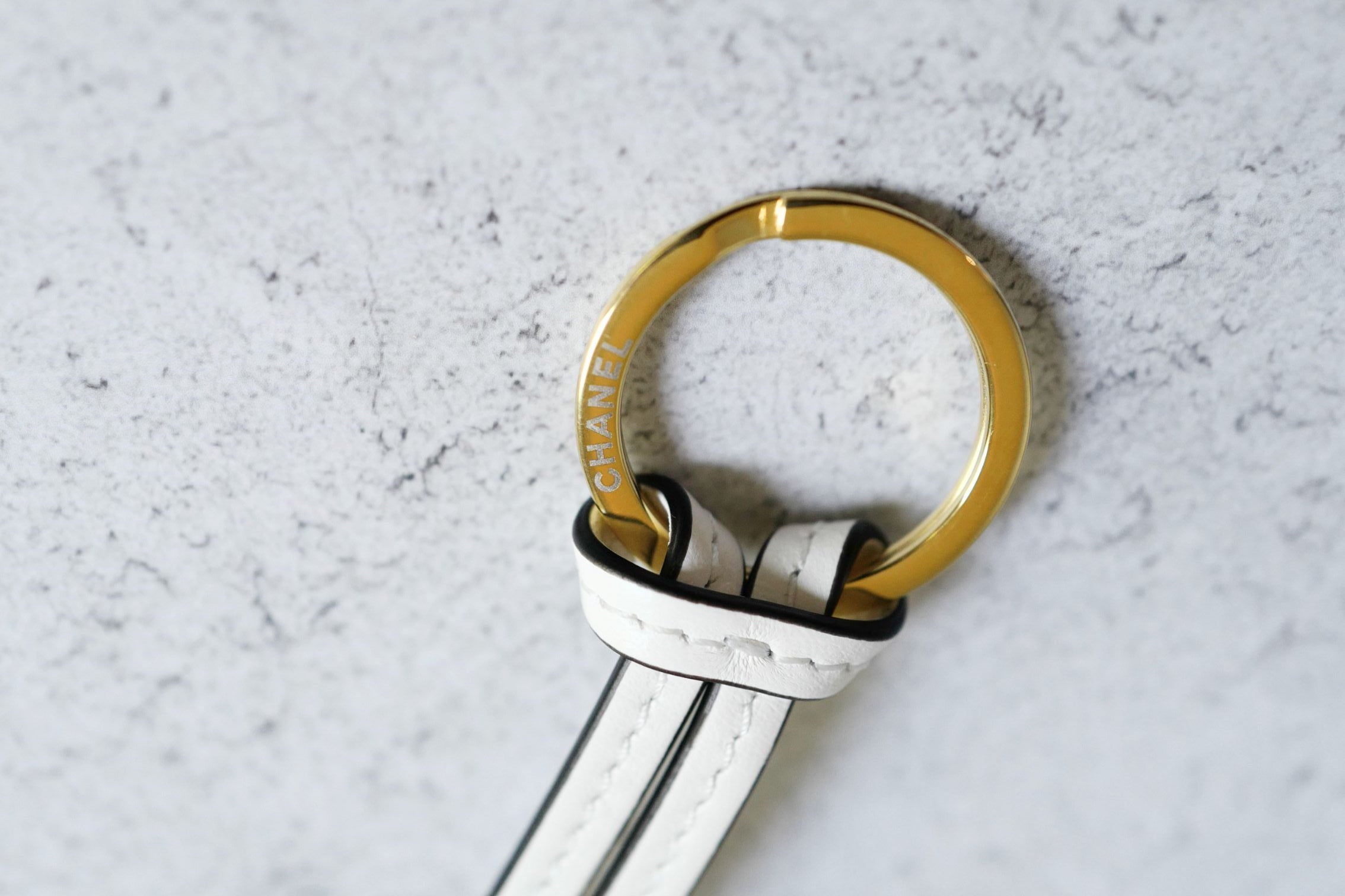 Chanel 26S Mini Bag Charm White Lambskin Leather